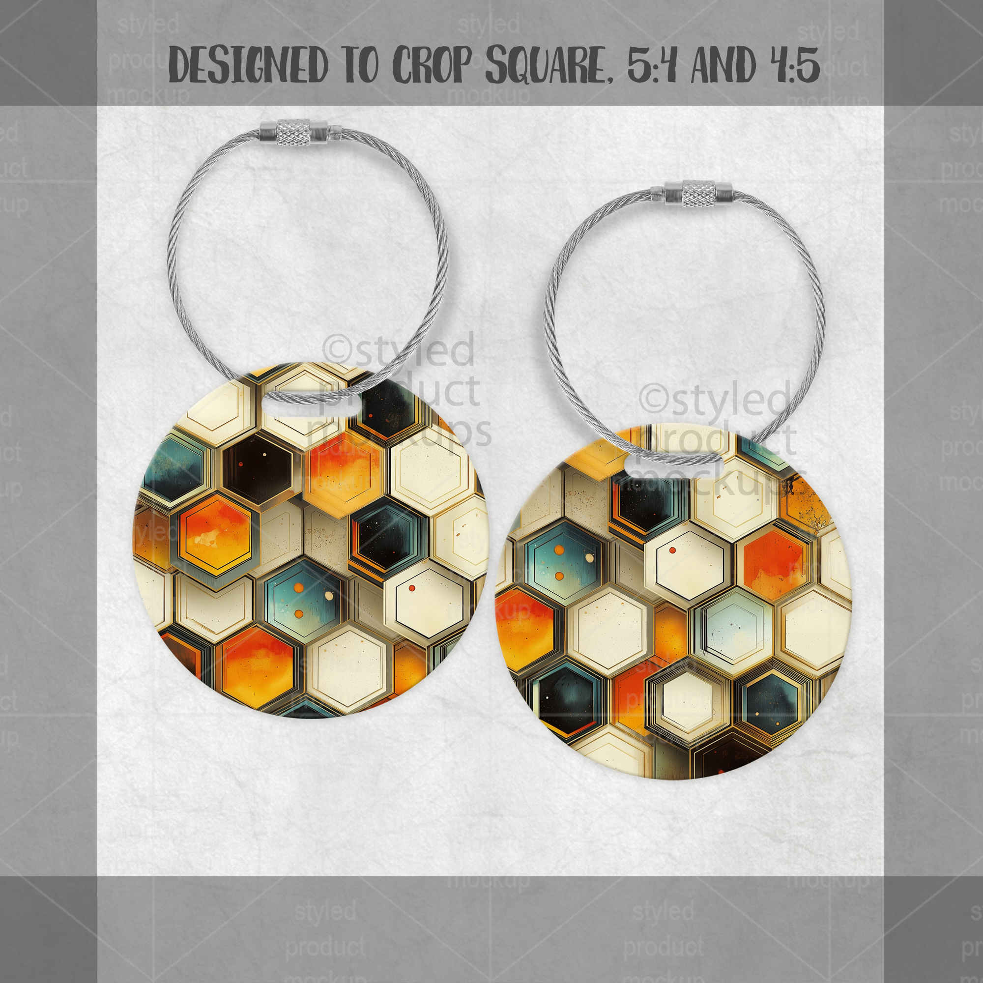 Round Luggage Tag Mockup