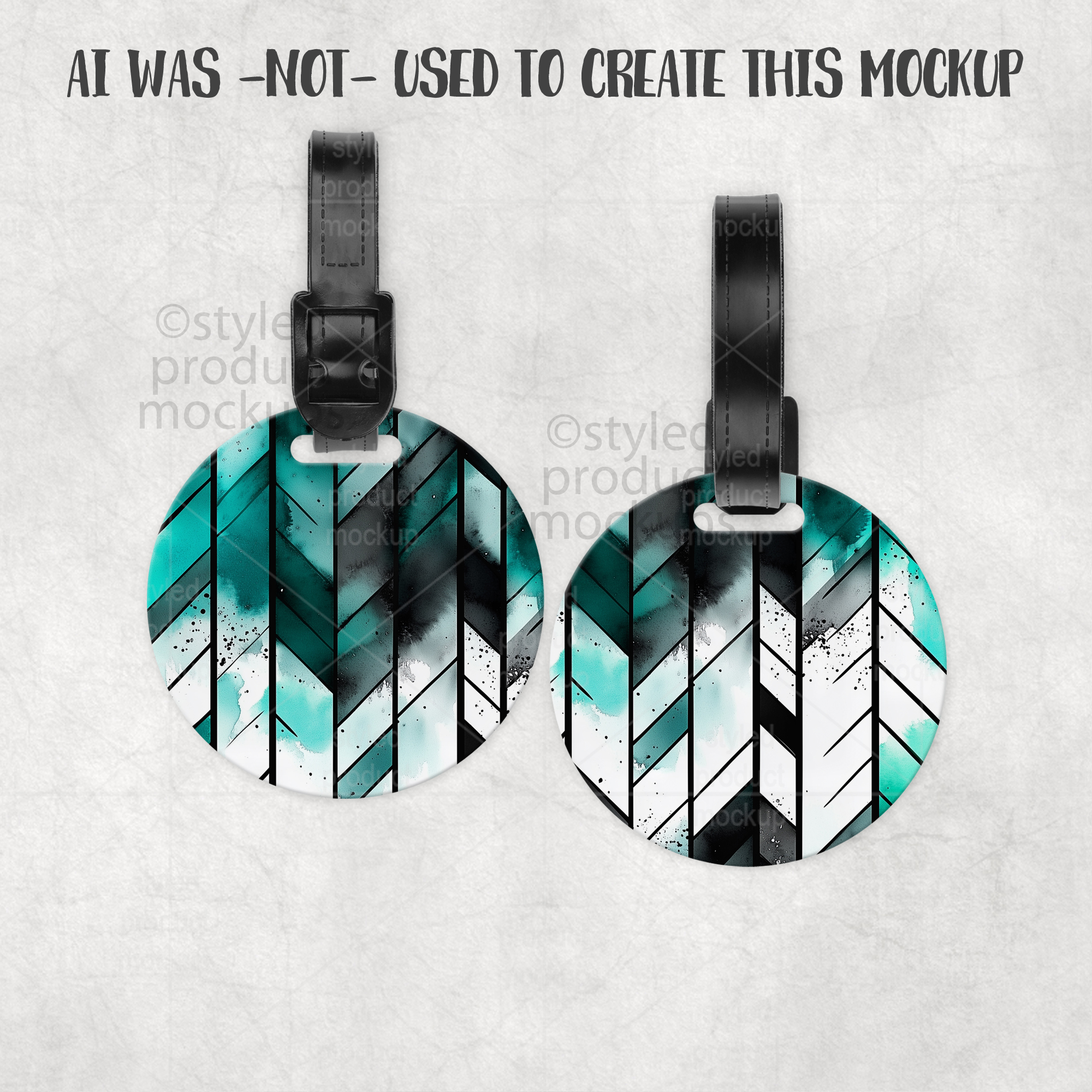 Round Luggage Tag Mockup