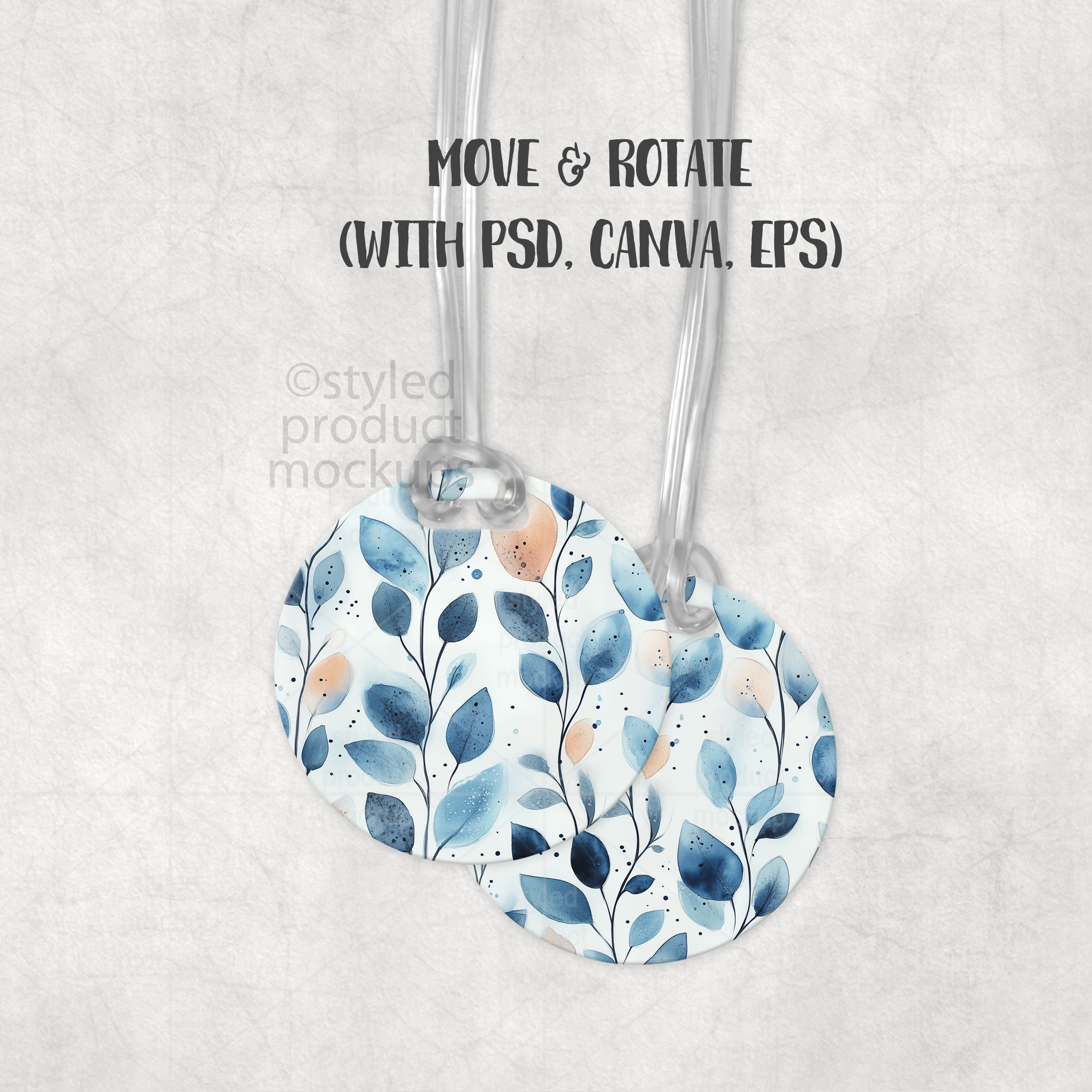 Round Luggage Tag Mockup