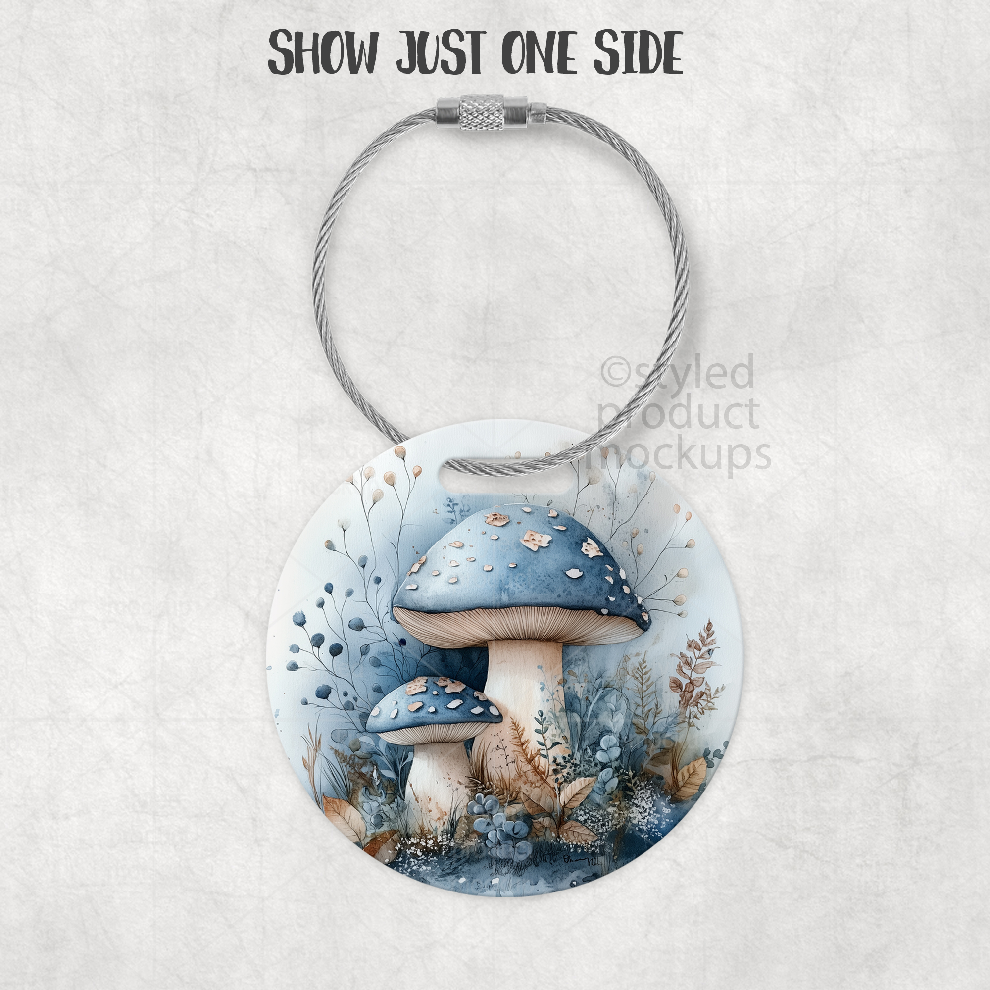 Round Luggage Tag Mockup