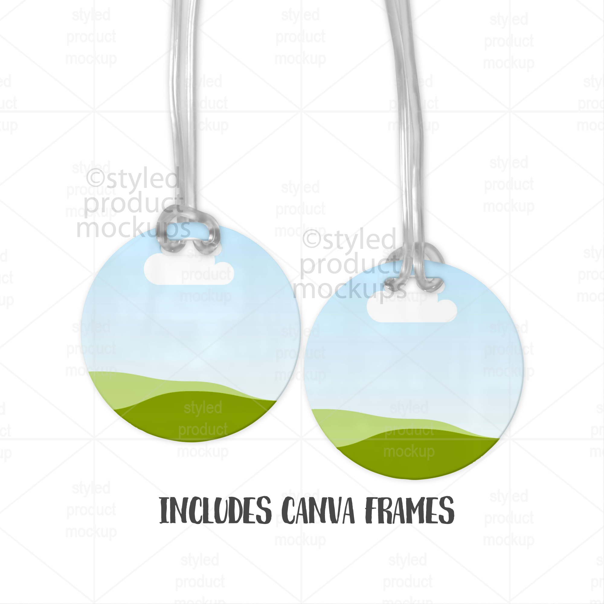 Round Luggage Tag Mockup