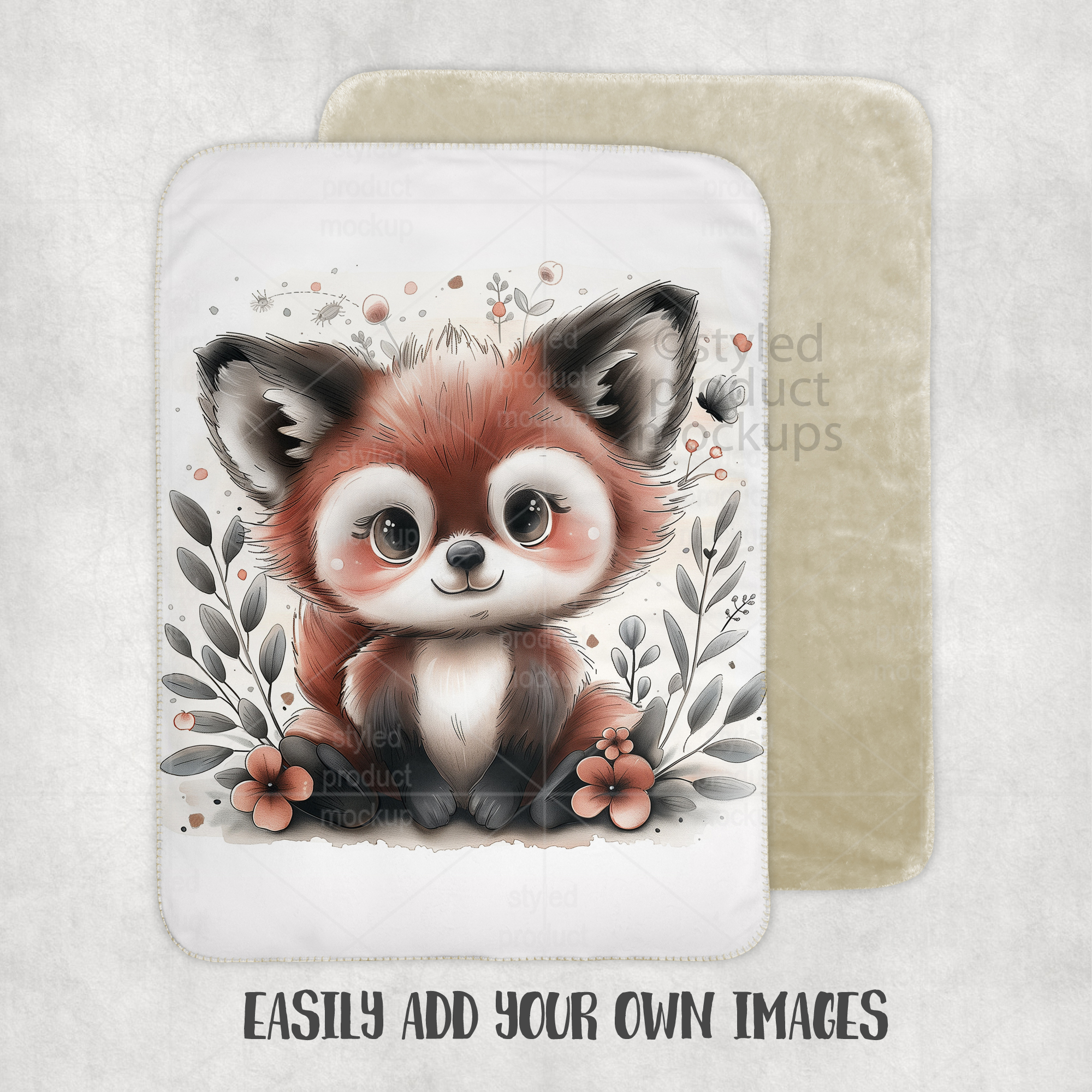 30x40 Sherpa Baby Blanket Mockup