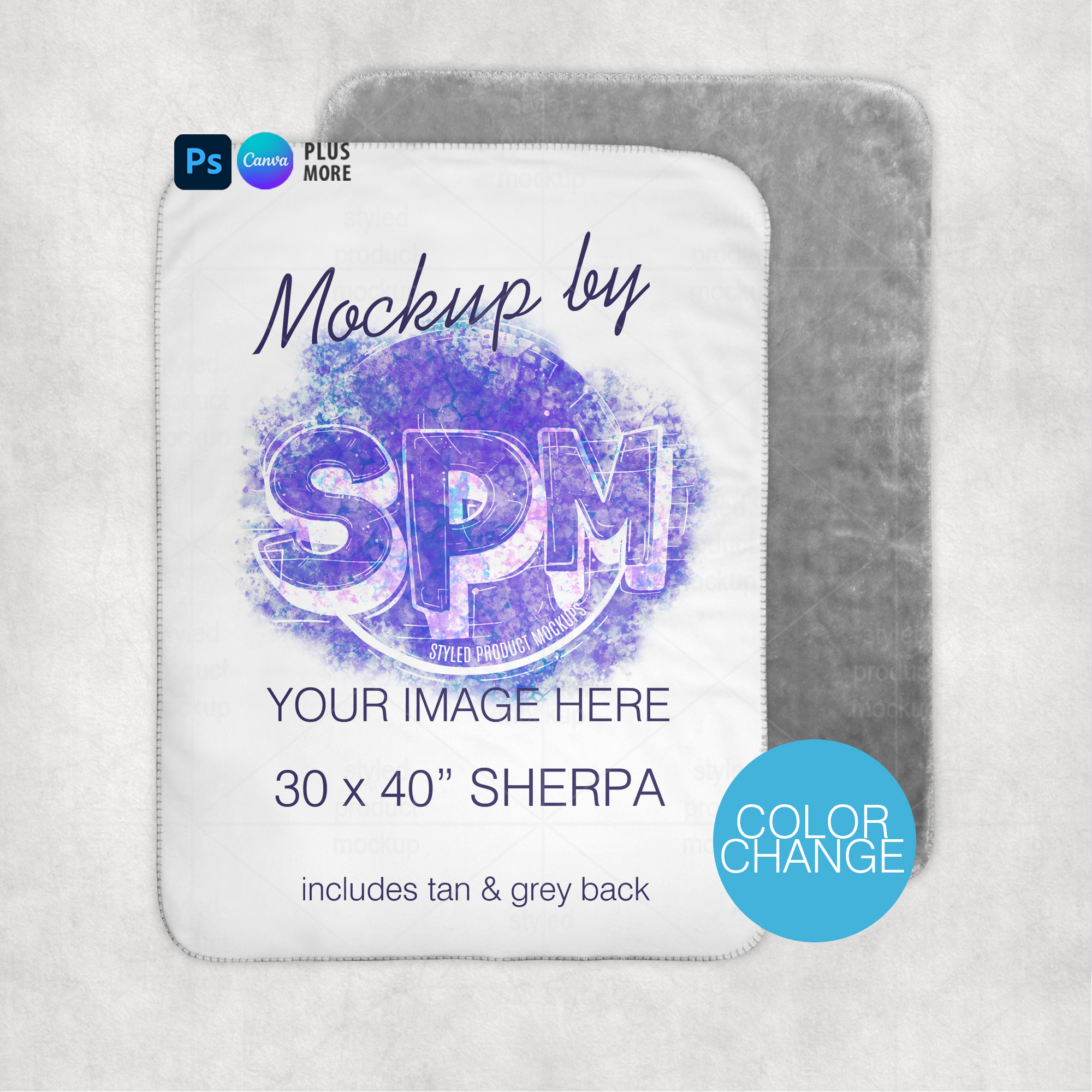 30x40 Sherpa Baby Blanket Mockup