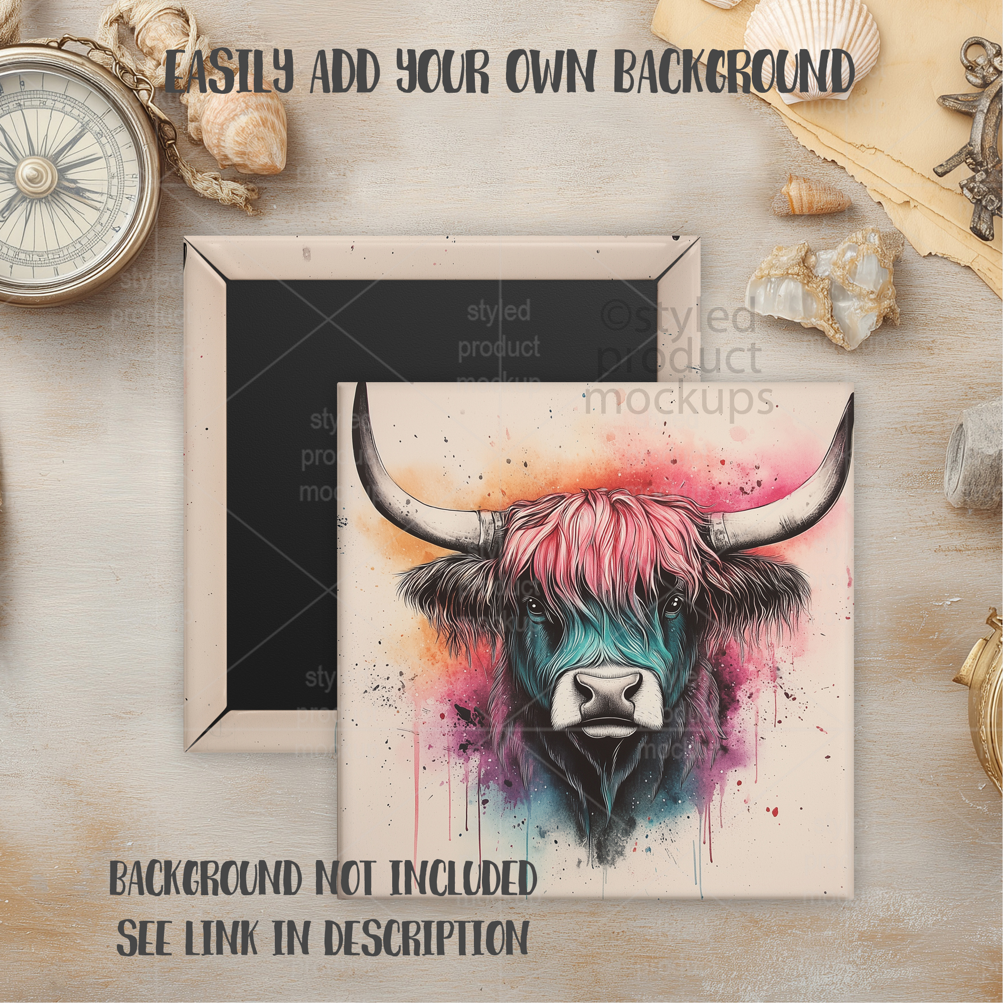 Square Magnet Mockup