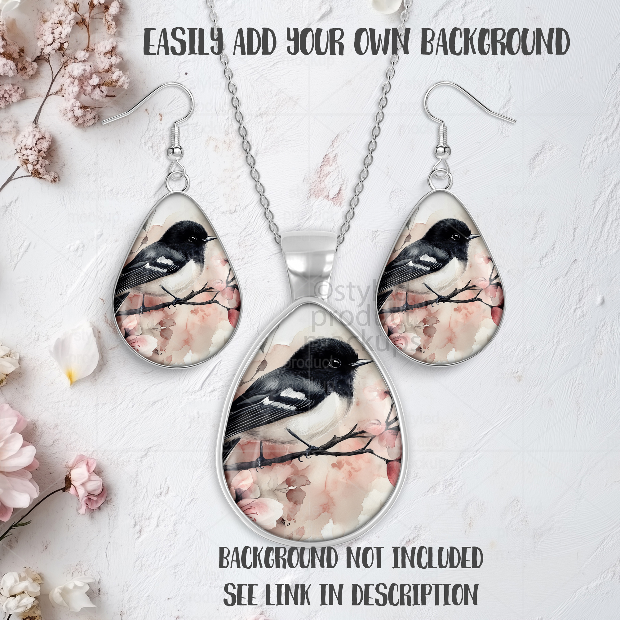 Teardrop Jewelry Set Mockup