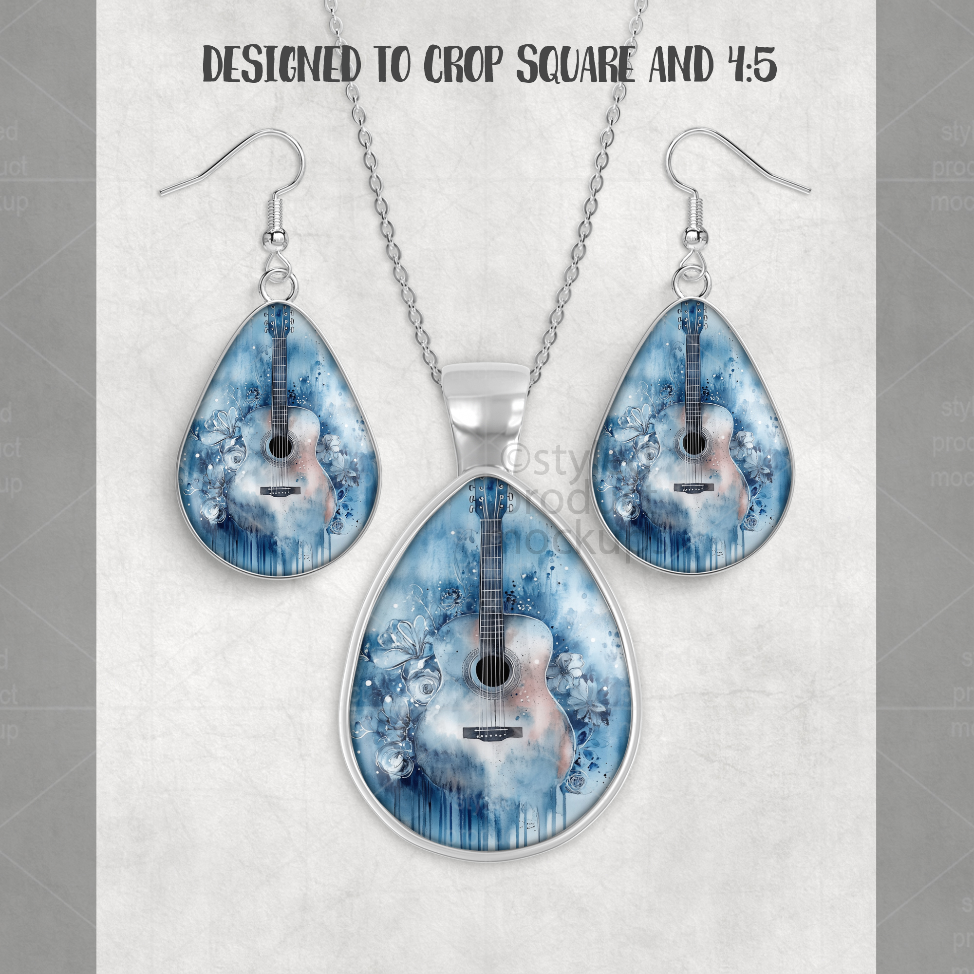 Teardrop Jewelry Set Mockup
