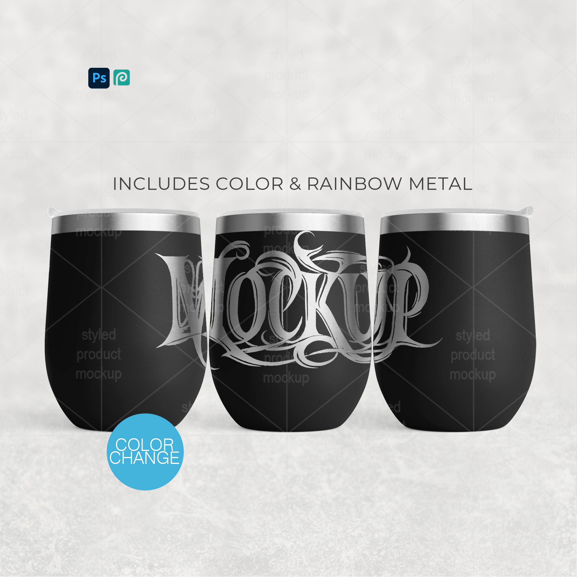 Laser engraved 12oz wine tumbler Mockup