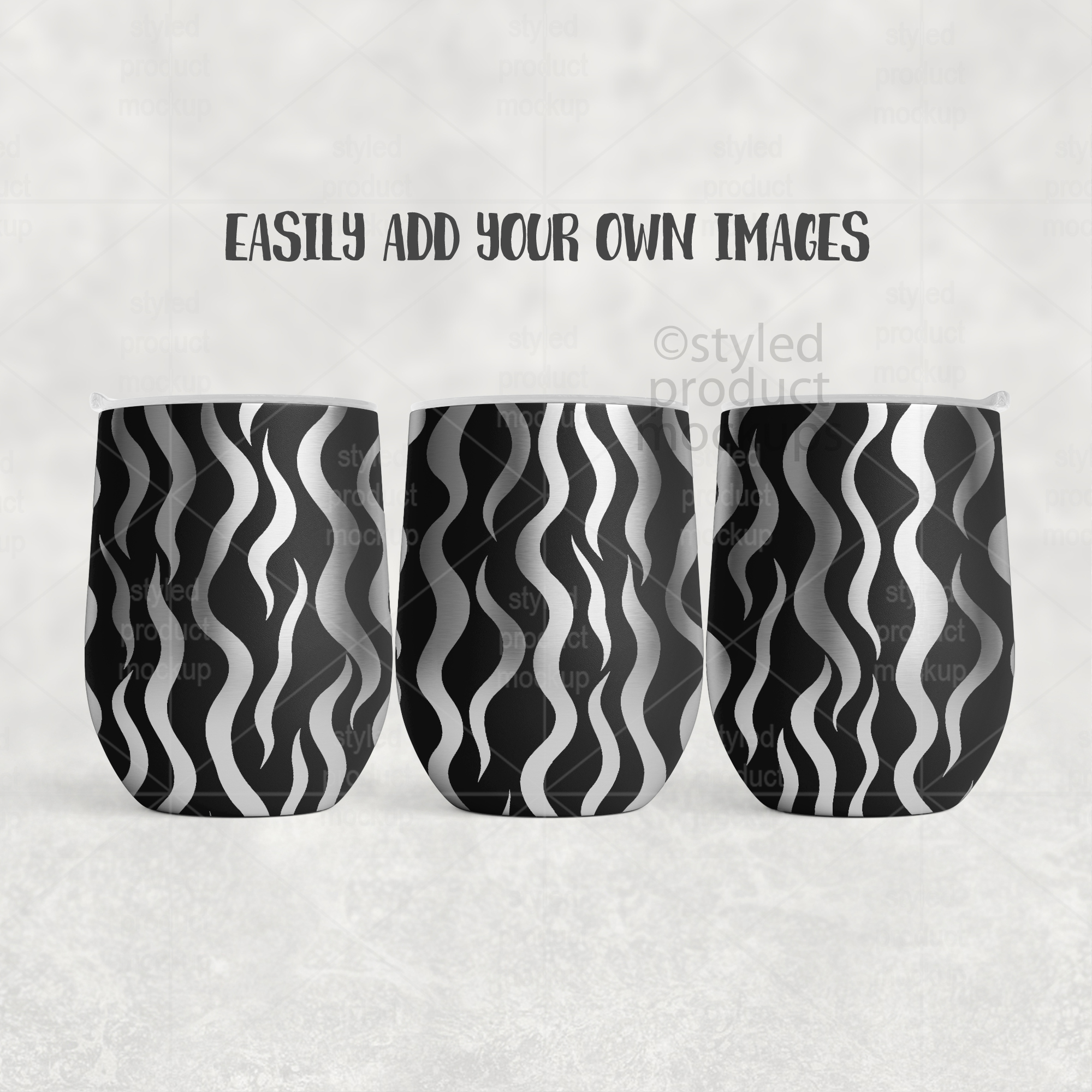 Laser engraved 12oz wine tumbler Mockup
