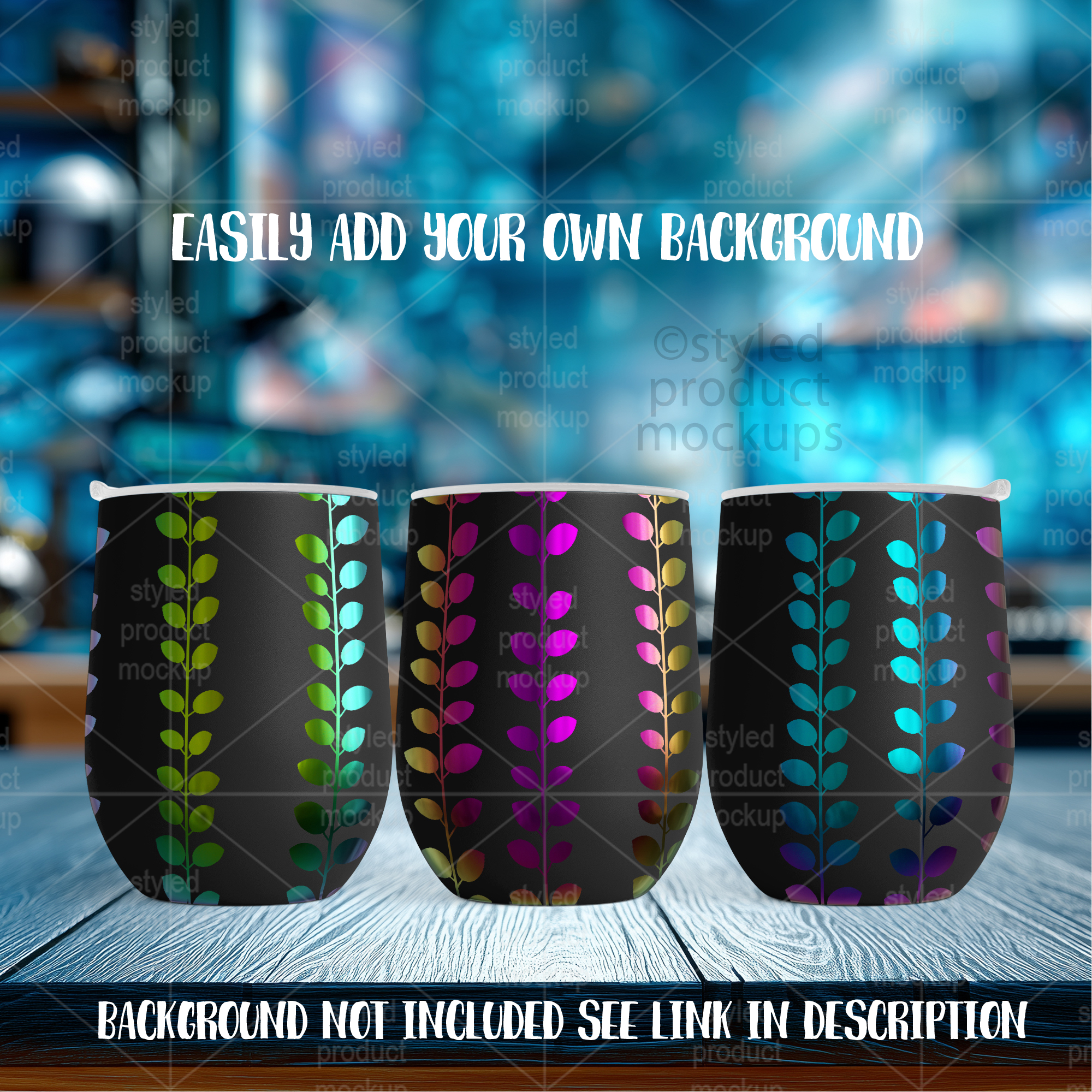 Laser engraved 12oz wine tumbler Mockup
