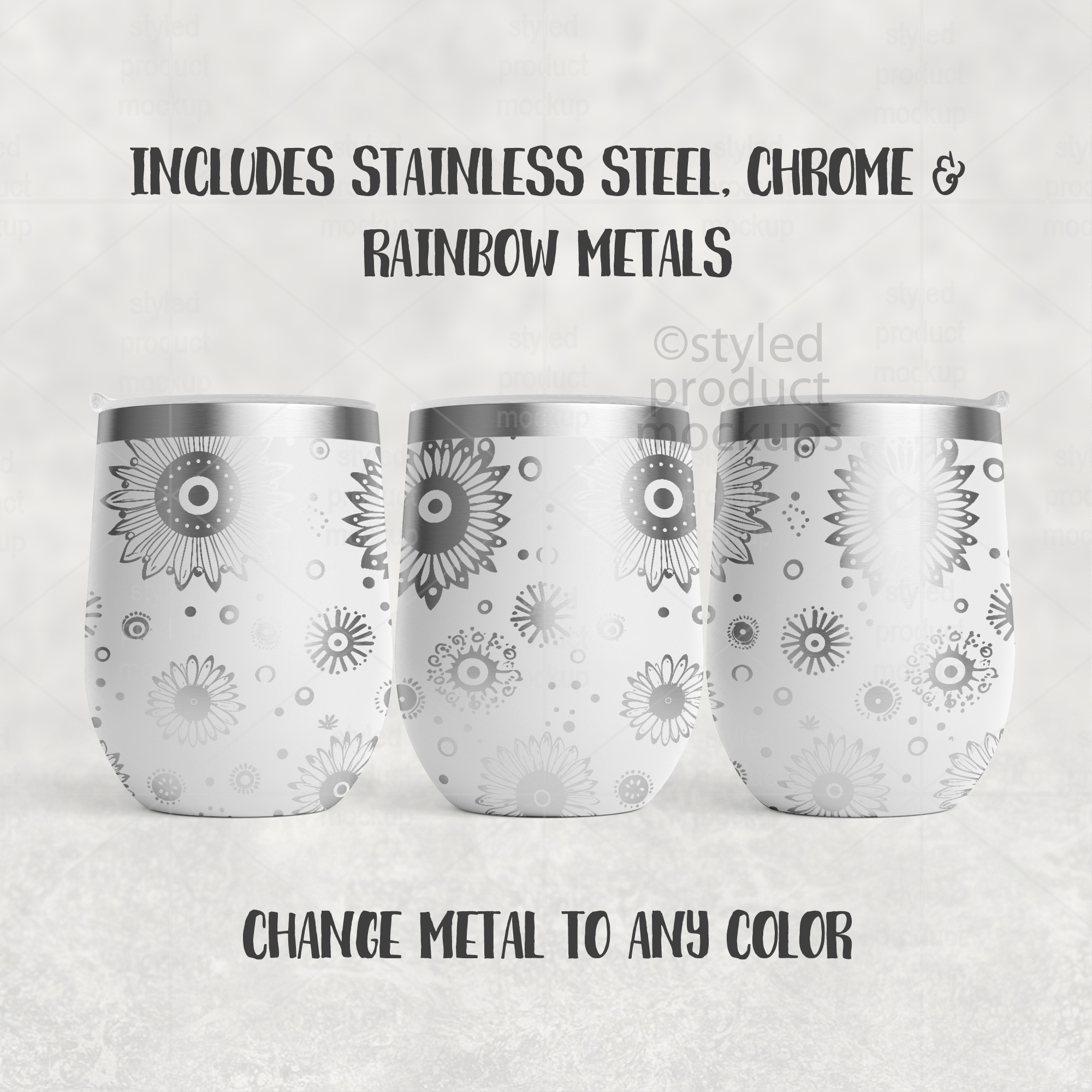 Laser engraved 12oz wine tumbler Mockup
