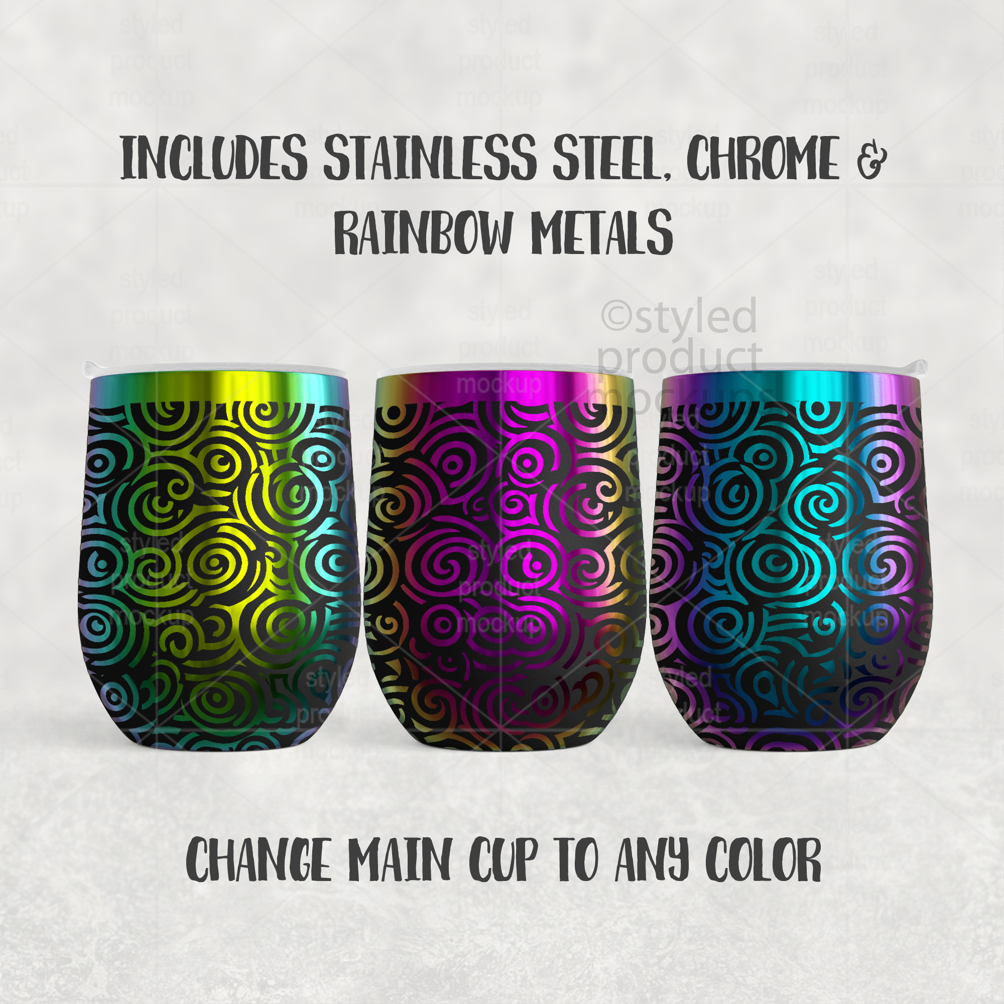 Laser engraved 12oz wine tumbler Mockup