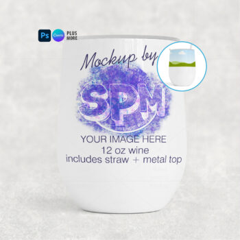 12oz Wine Tumbler Mockup