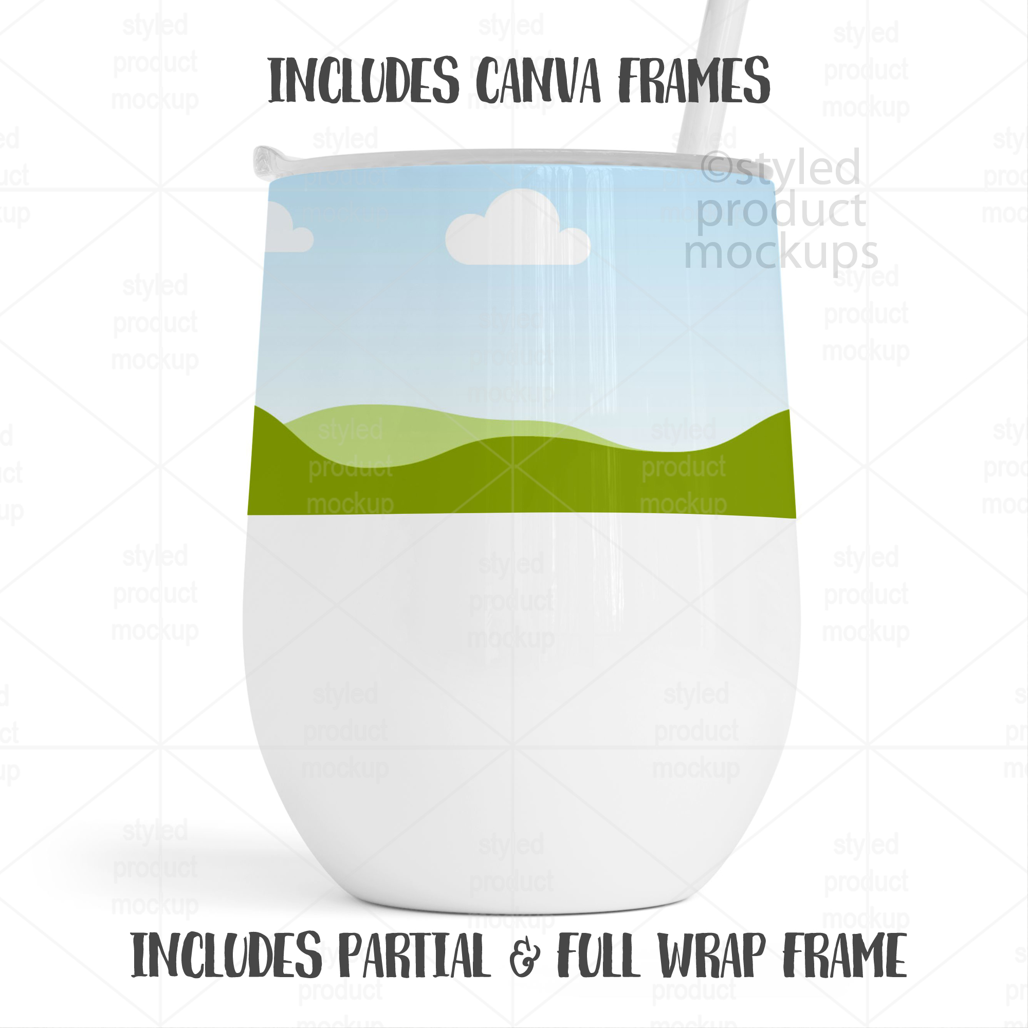 12oz Wine Tumbler Mockup