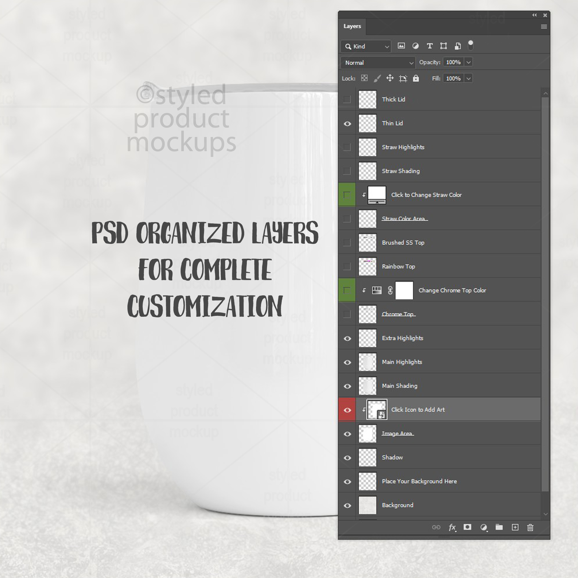 12oz Wine Tumbler Mockup
