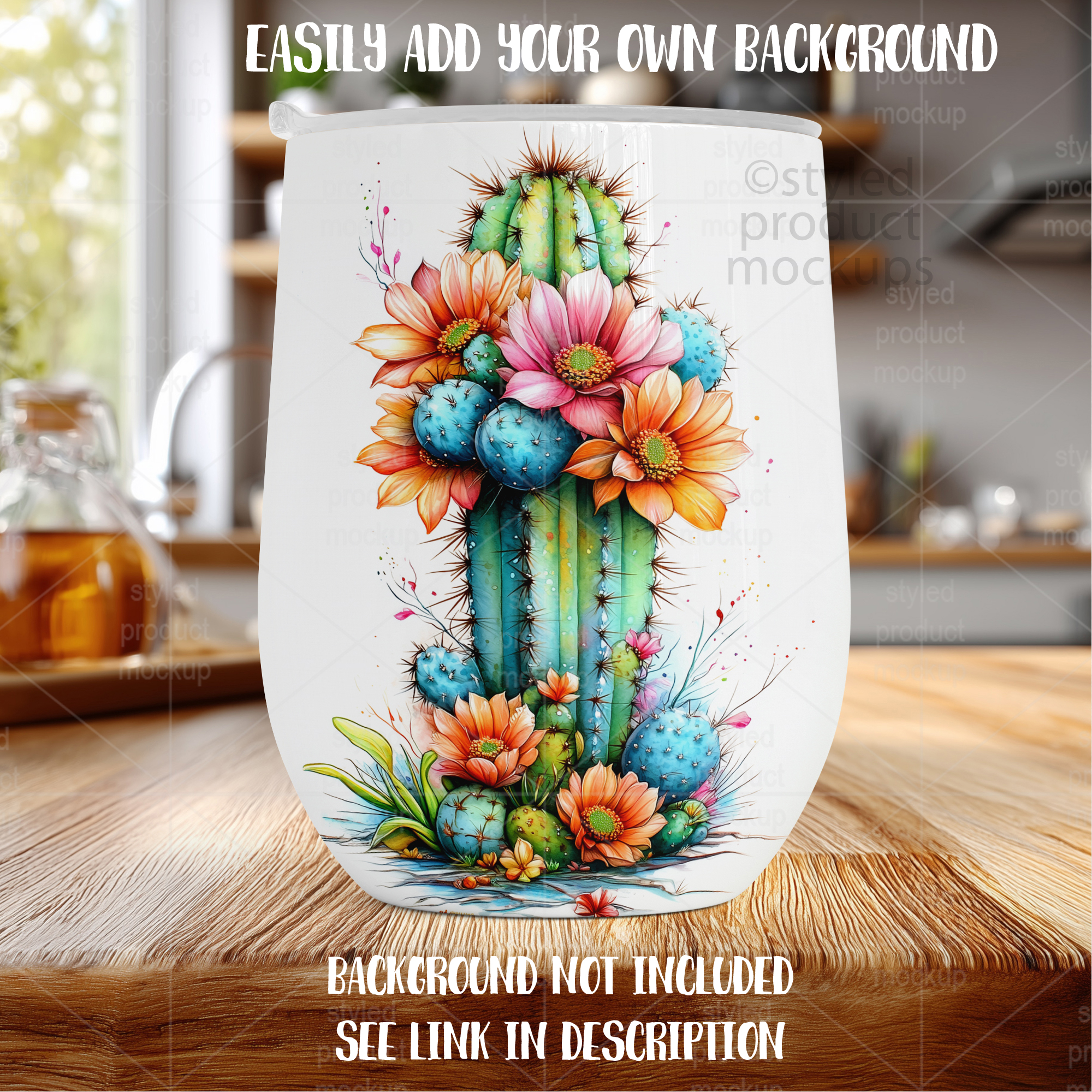 12oz Wine Tumbler Mockup