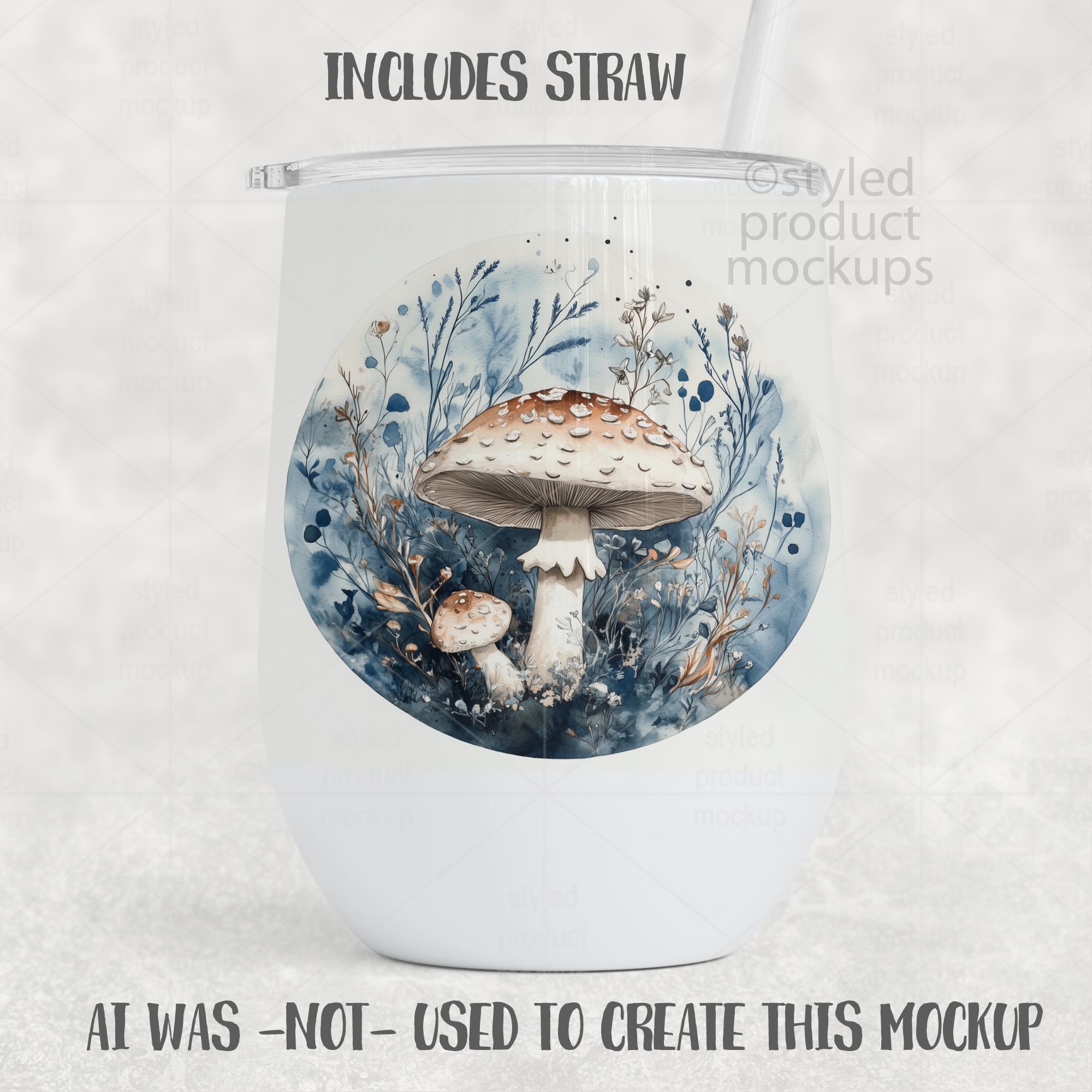 12oz Wine Tumbler Mockup