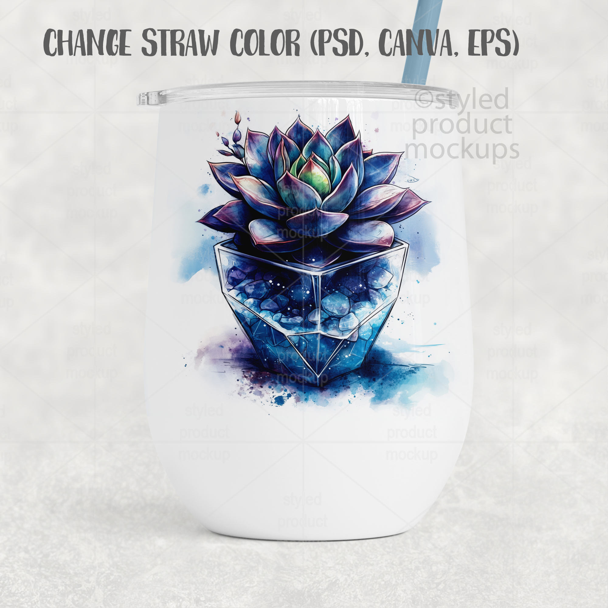 12oz Wine Tumbler Mockup