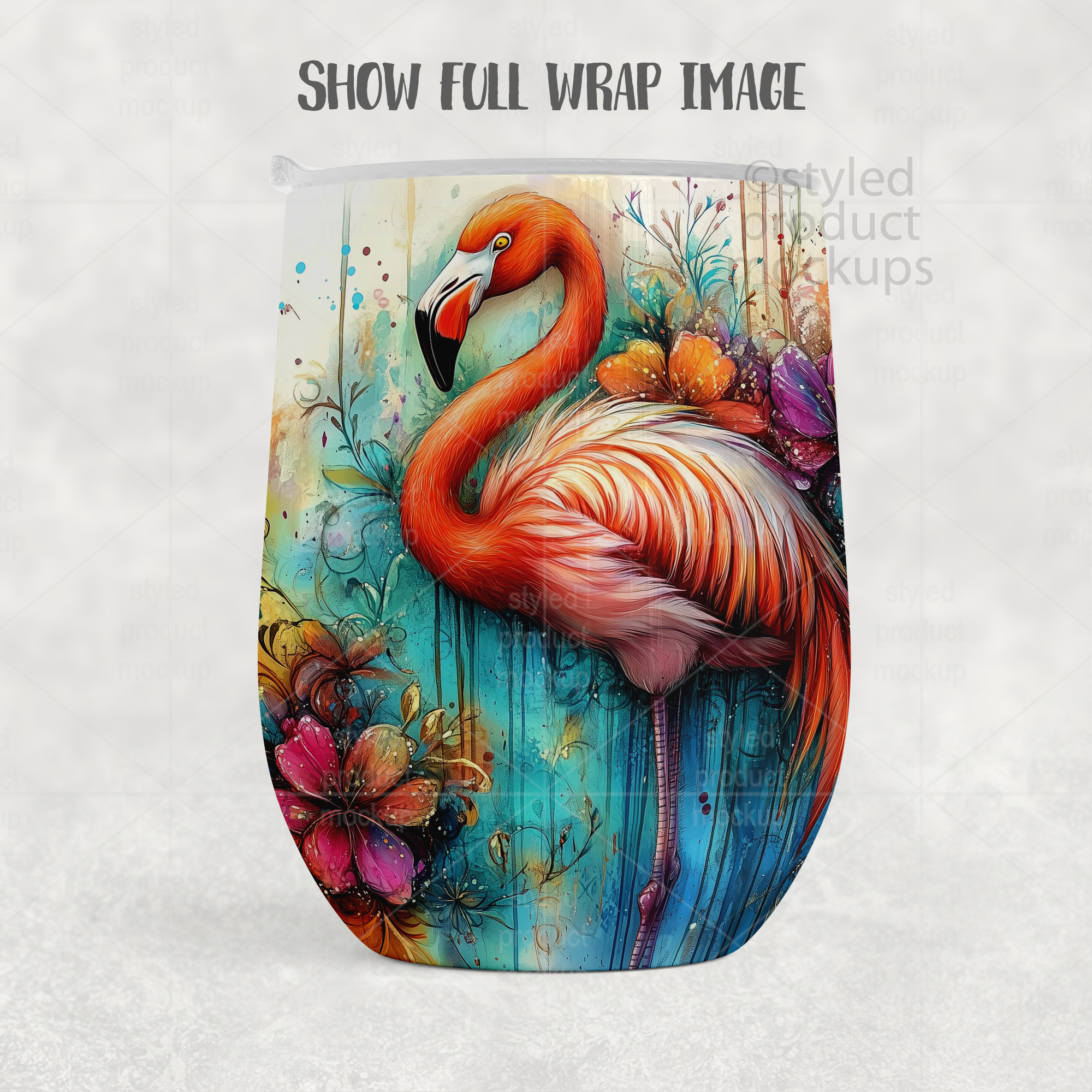 12oz Wine Tumbler Mockup