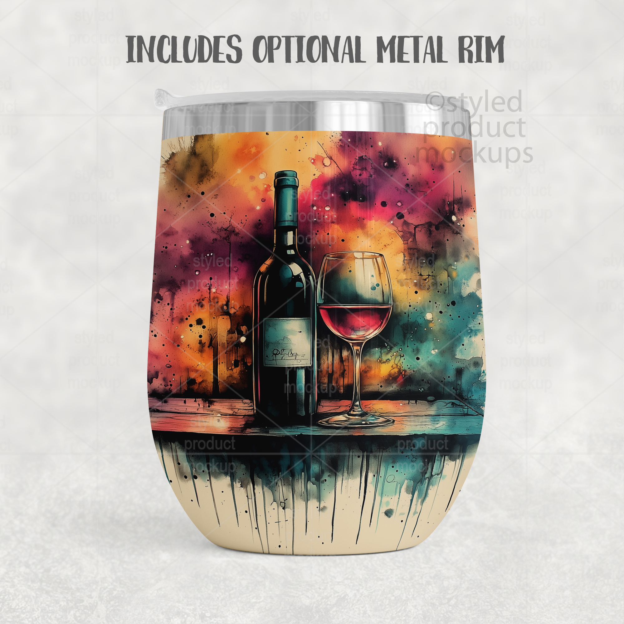 12oz Wine Tumbler Mockup