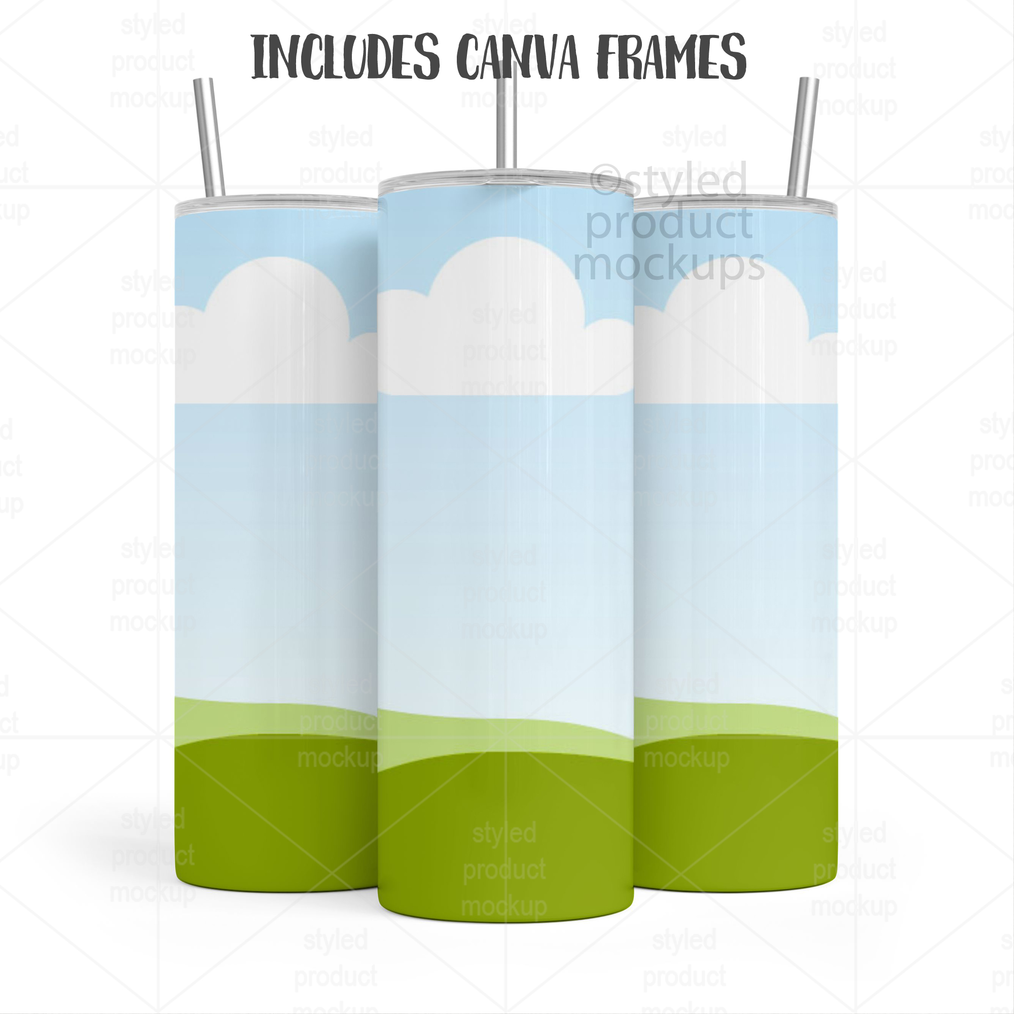 20oz Tumbler Full Wrap Mockup