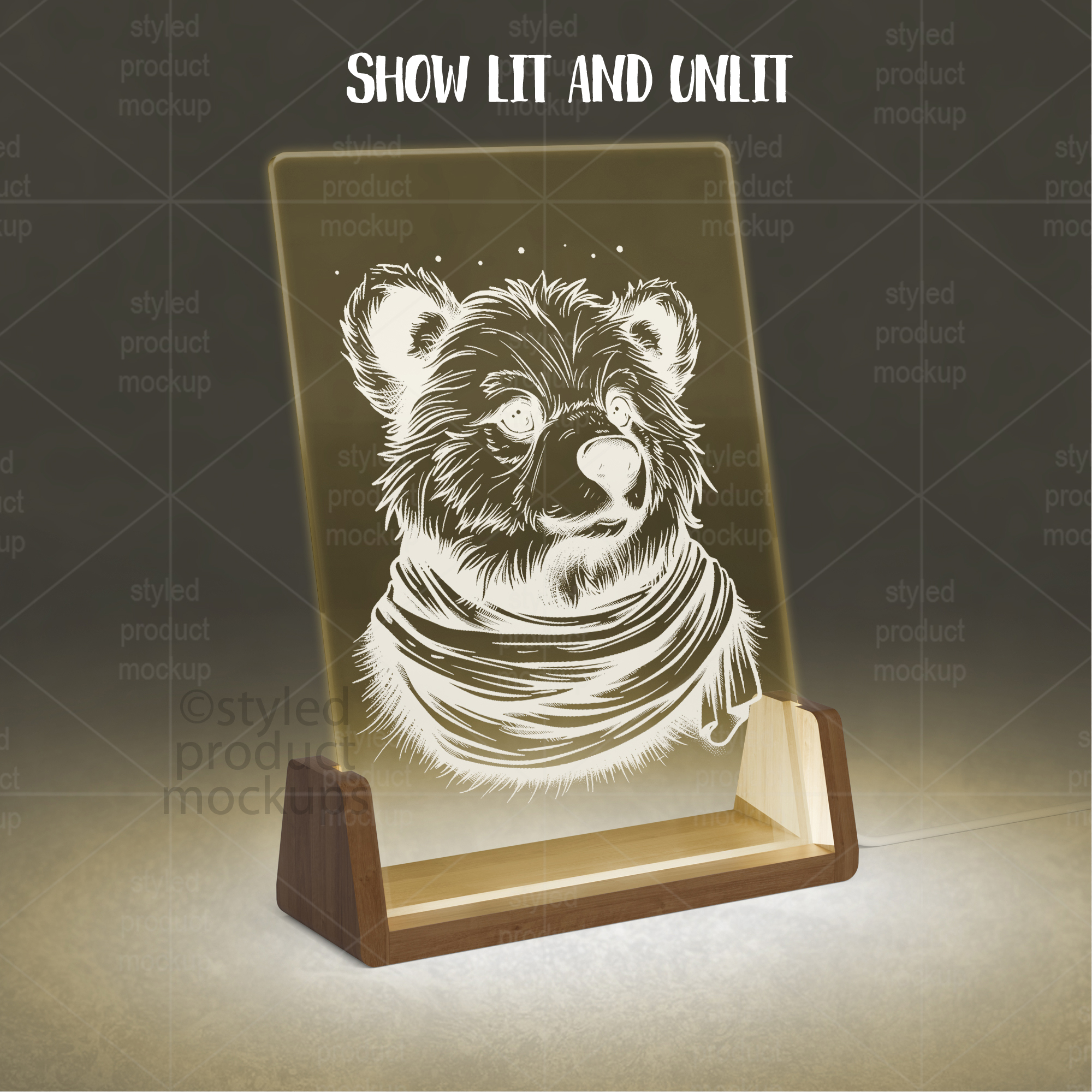 LED Acrylic Photo Frame Mockup