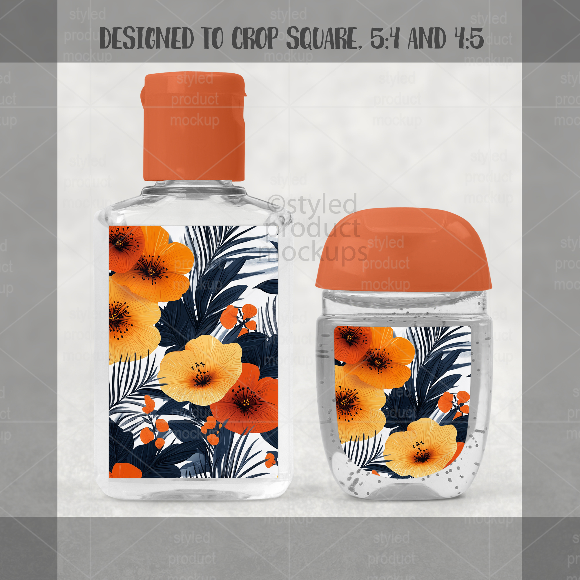 1oz & 2oz Hand Sanitizer Label Mockup Set