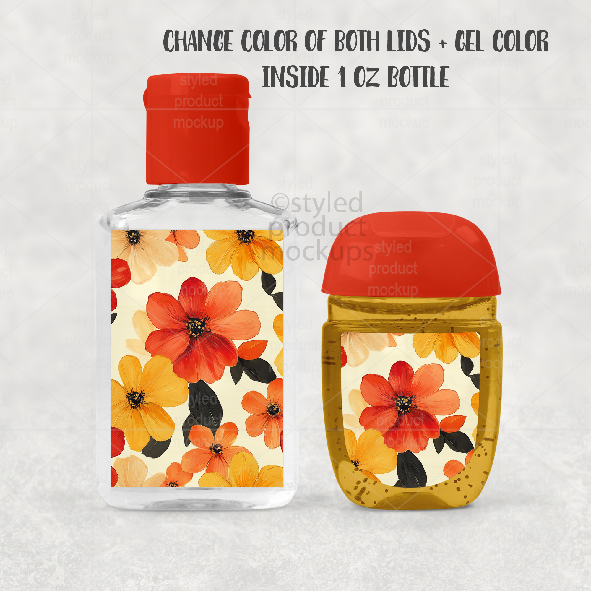 1oz & 2oz Hand Sanitizer Label Mockup Set
