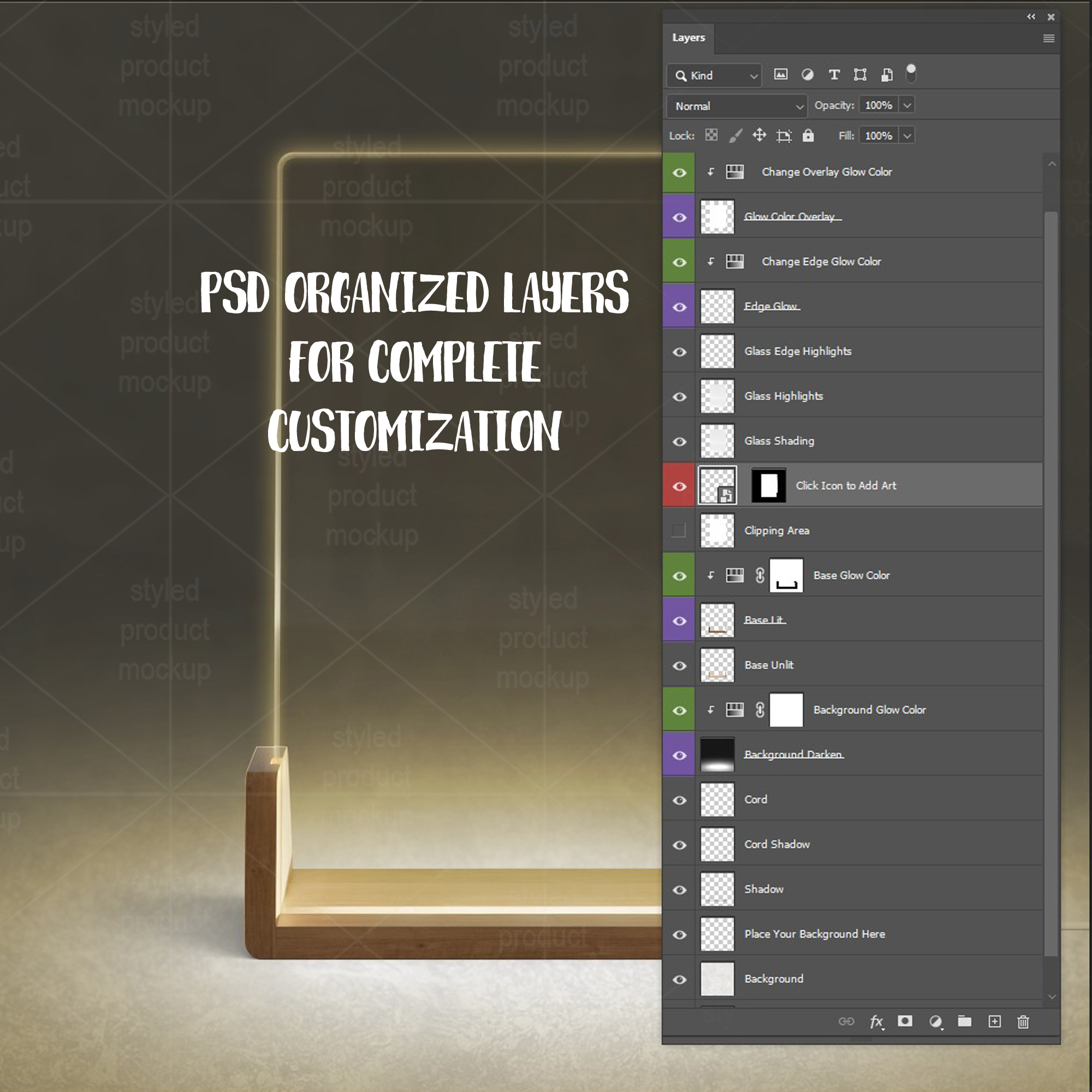 LED Acrylic Plaque Mockup