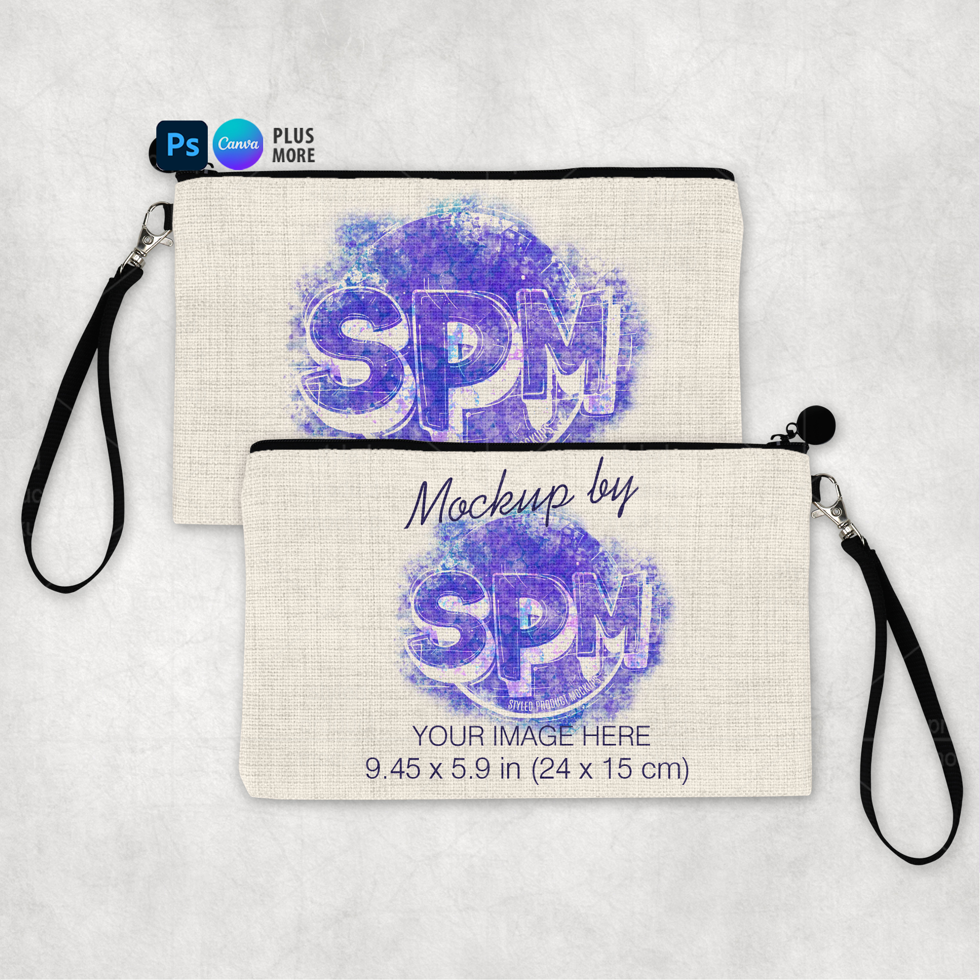 Sublimation Linen Zipper Bag Mockup