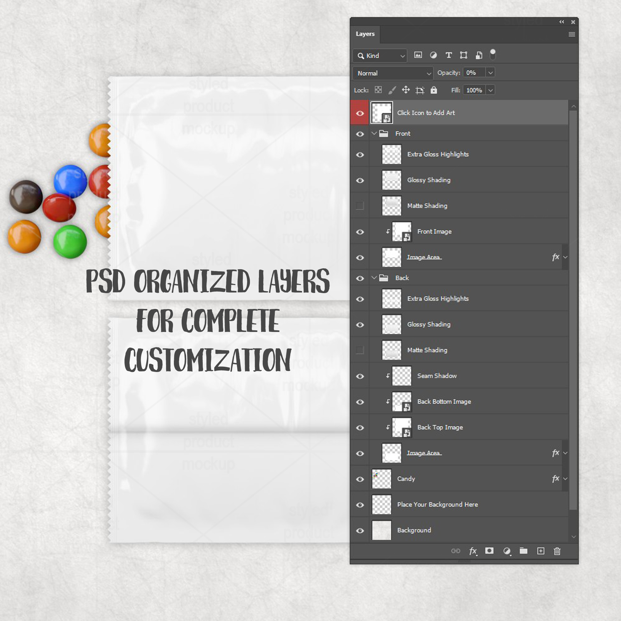M&M Candy Label Mockup
