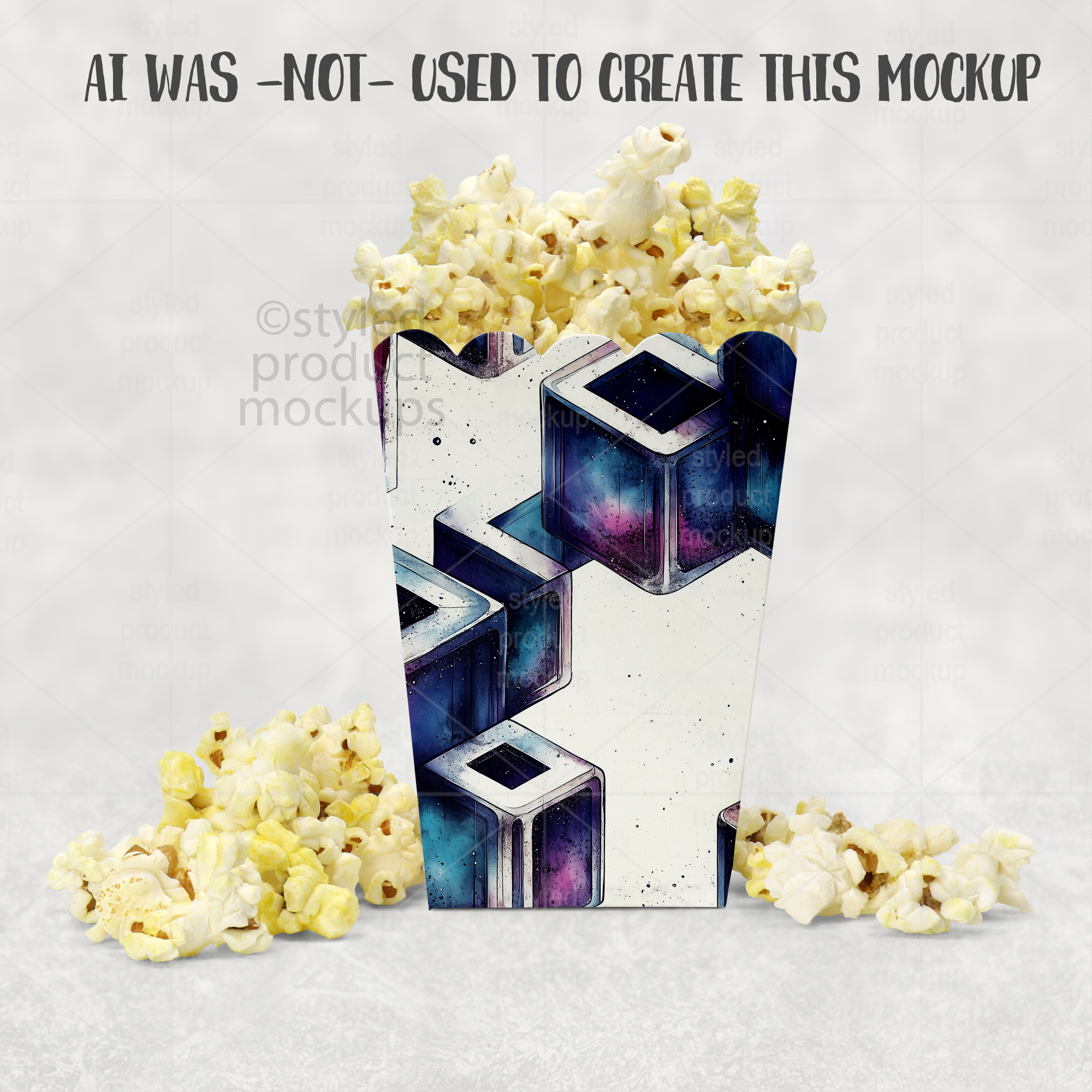 Party Favor Popcorn Box Mockup