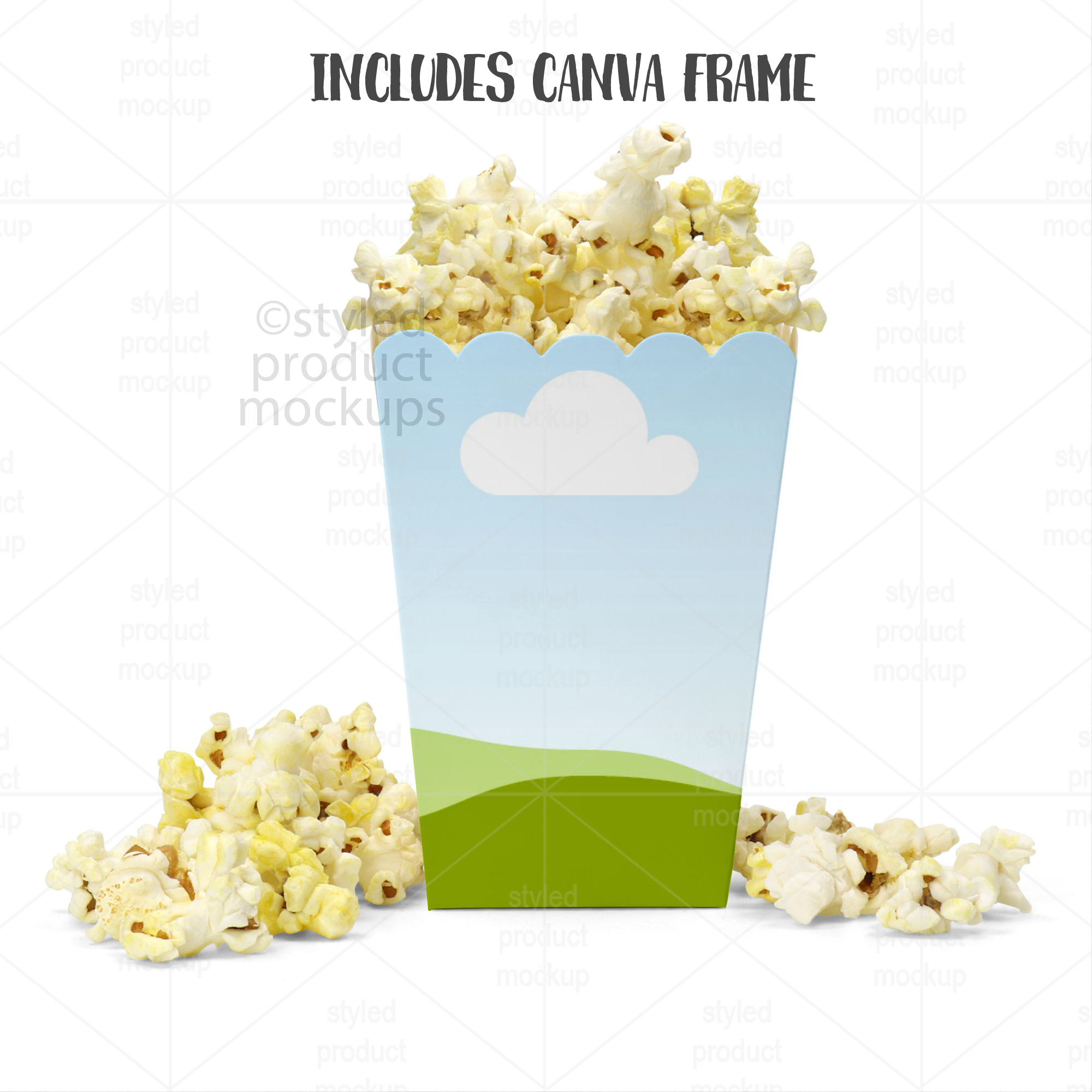 Party Favor Popcorn Box Mockup