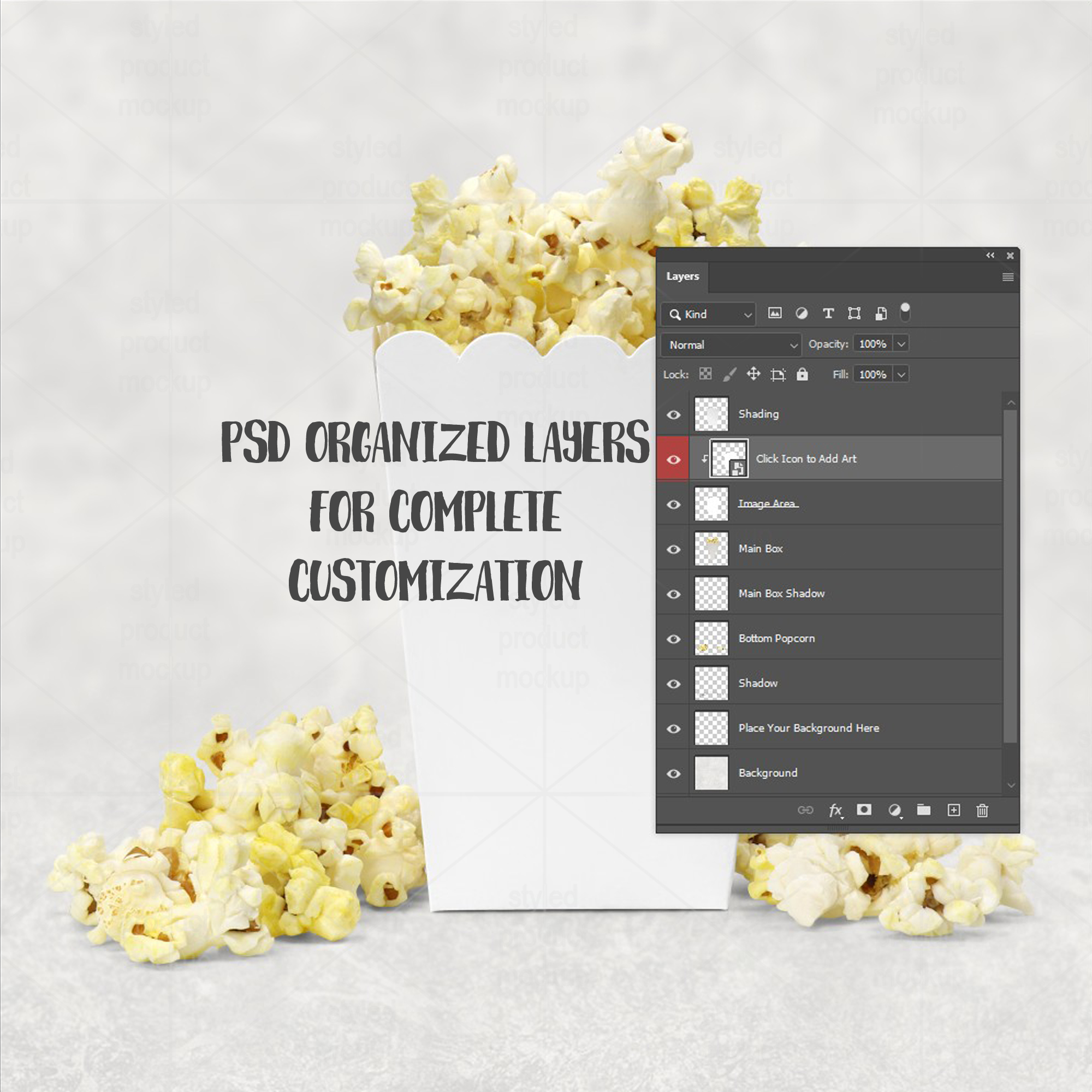Party Favor Popcorn Box Mockup