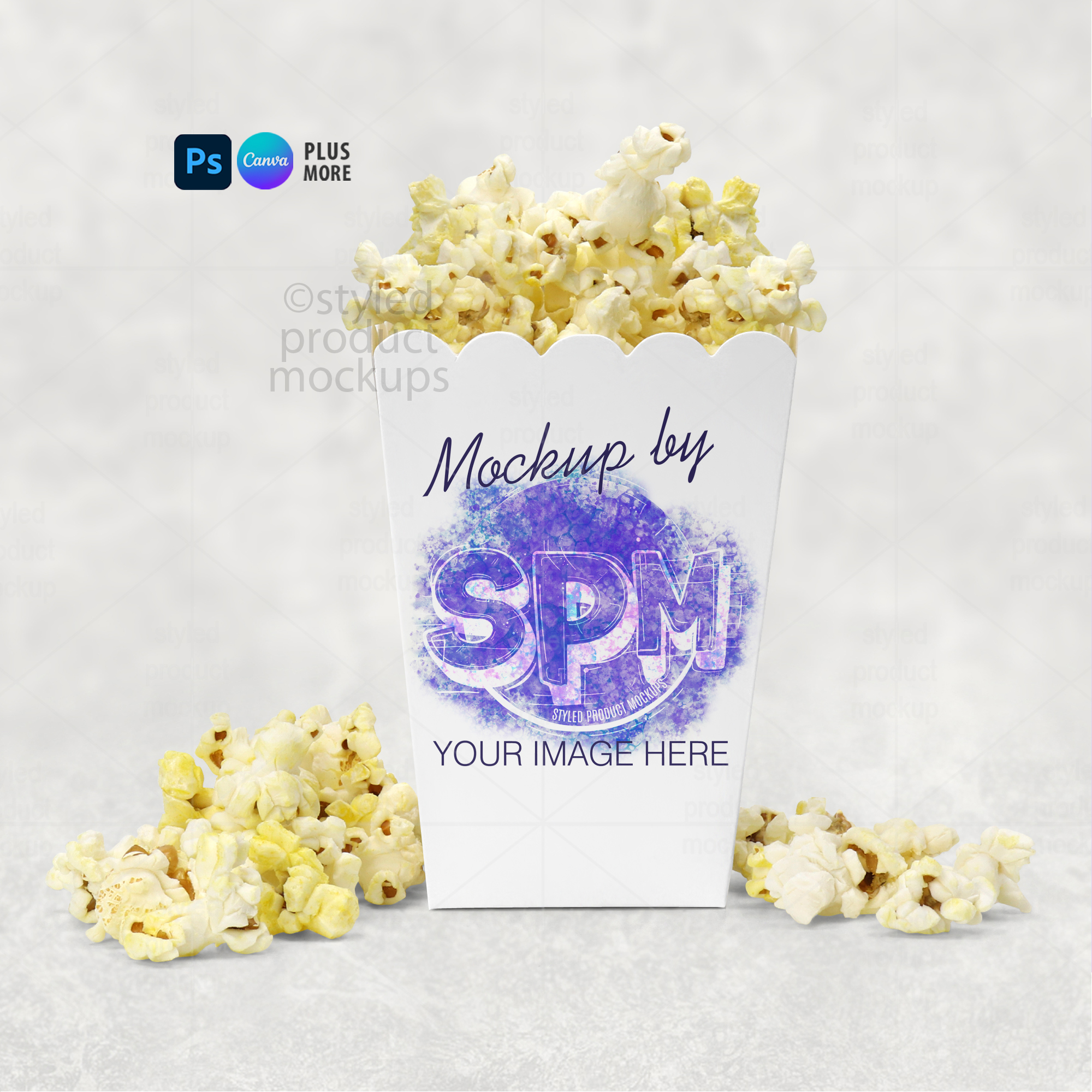 Party Favor Popcorn Box Mockup