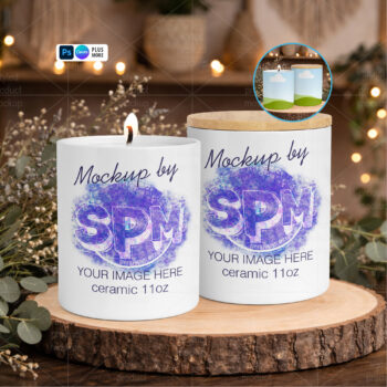11oz Ceramic Candle Mockup