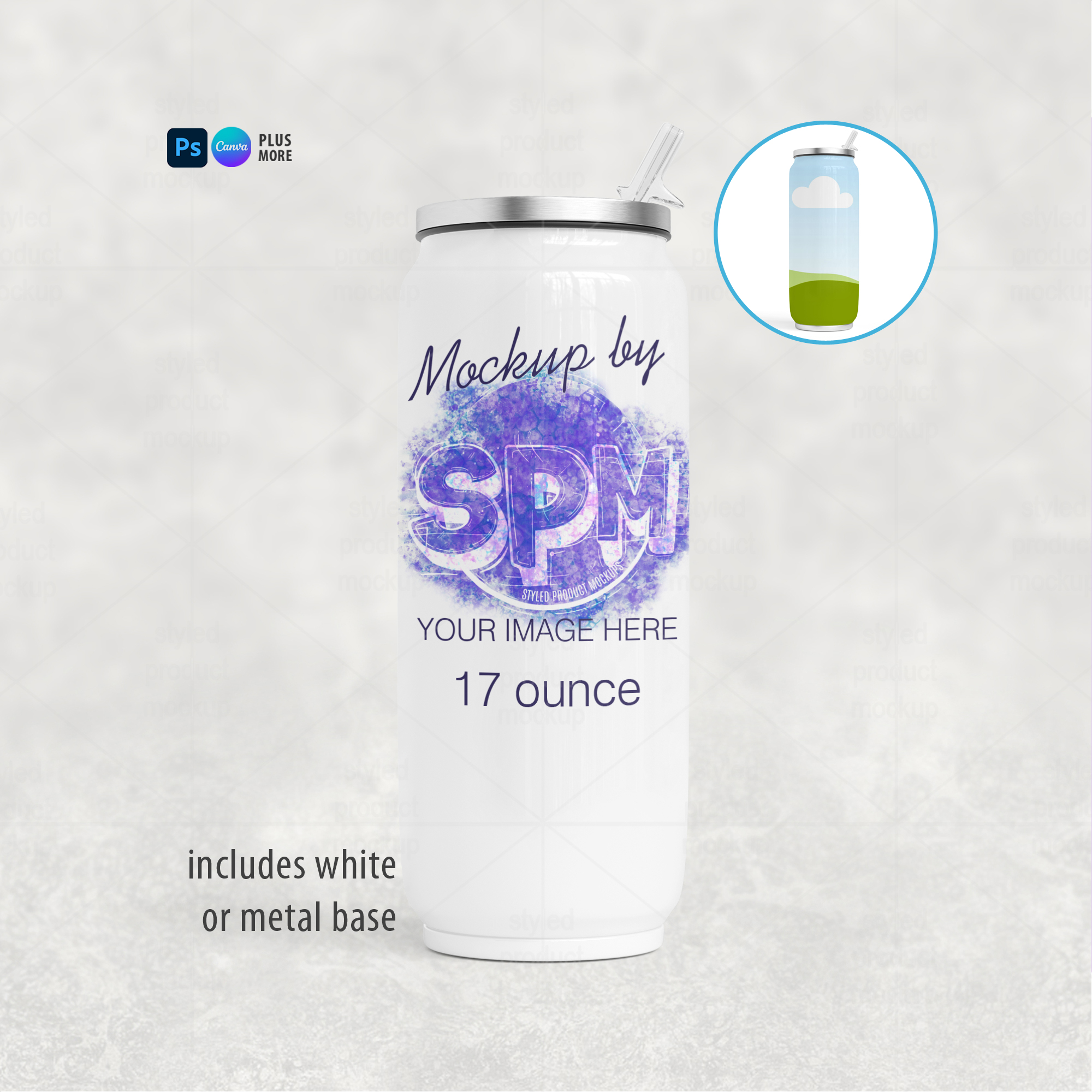 17oz Can Shaped Tumbler Mockup