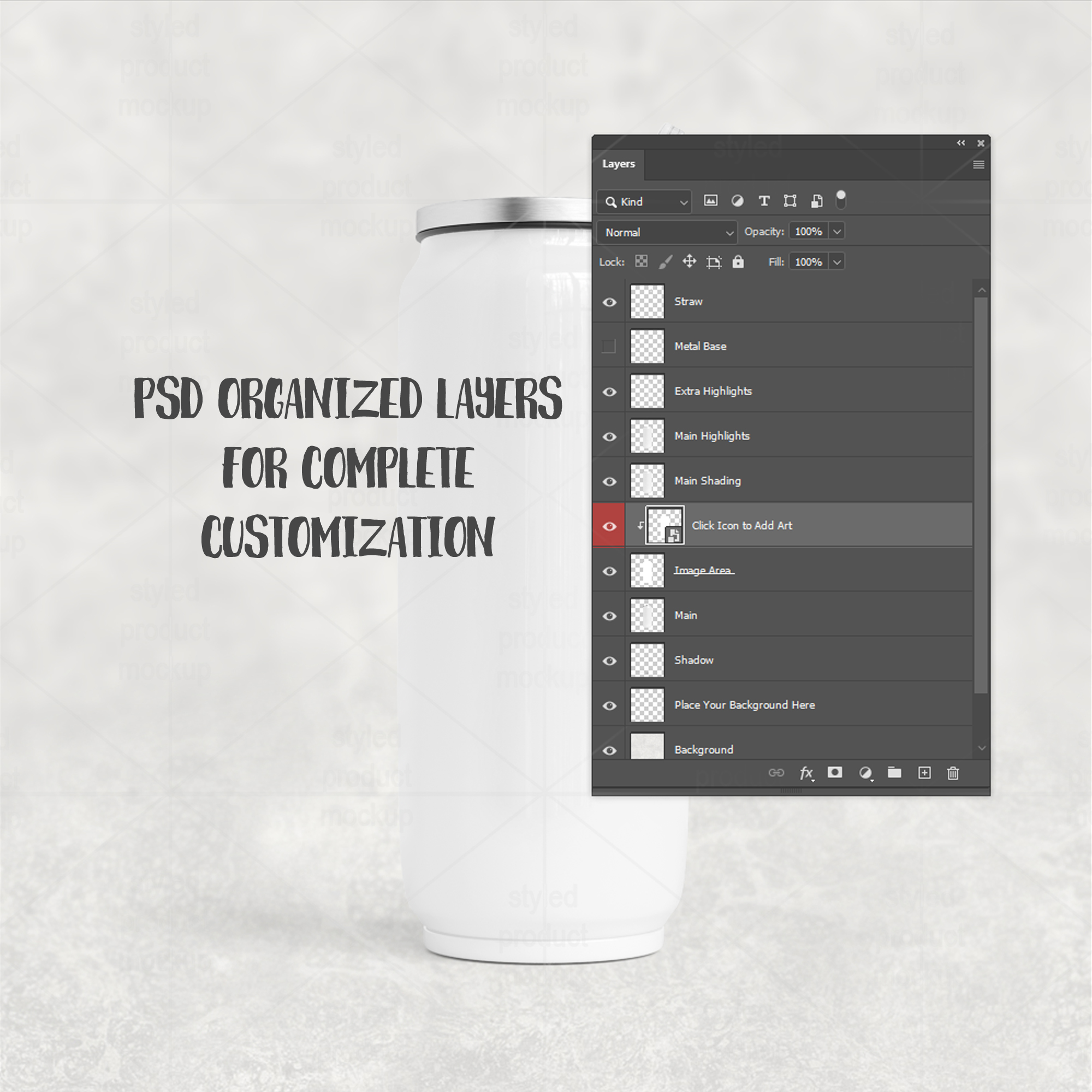 17oz Can Shaped Tumbler Mockup