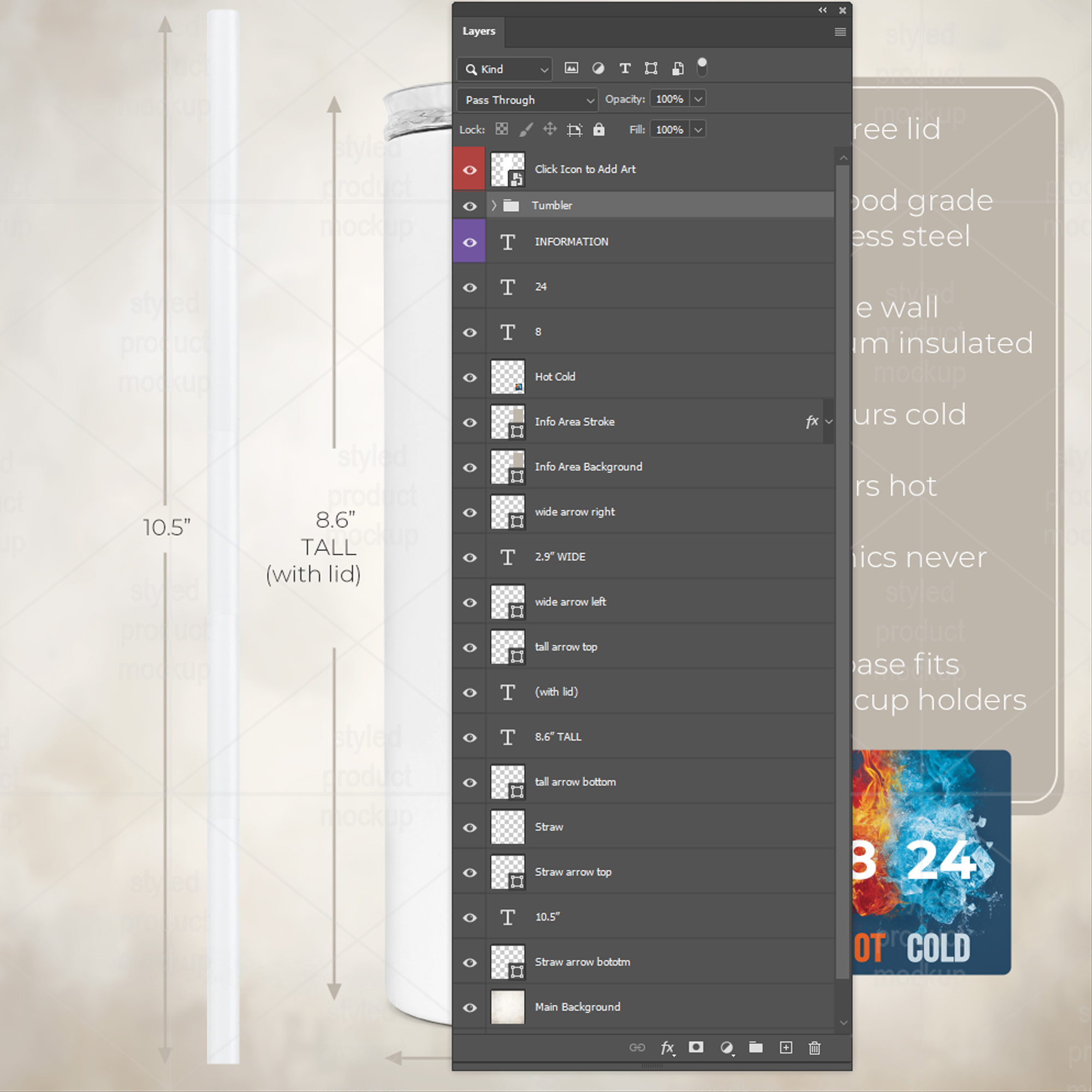 20oz Skinny Tumbler Mockup Bundle