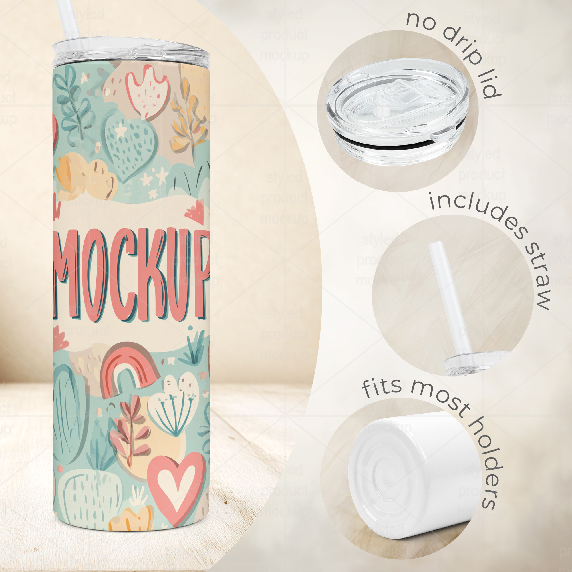 20oz Skinny Tumbler Mockup Bundle