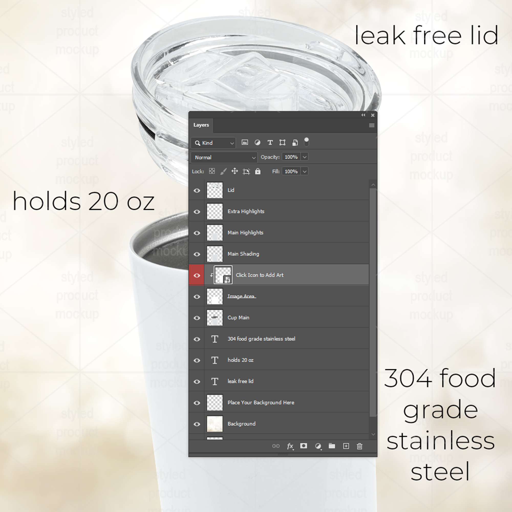 20oz Skinny Tumbler Mockup Bundle