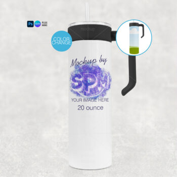 20oz Tumbler Mockup with Handle Lid