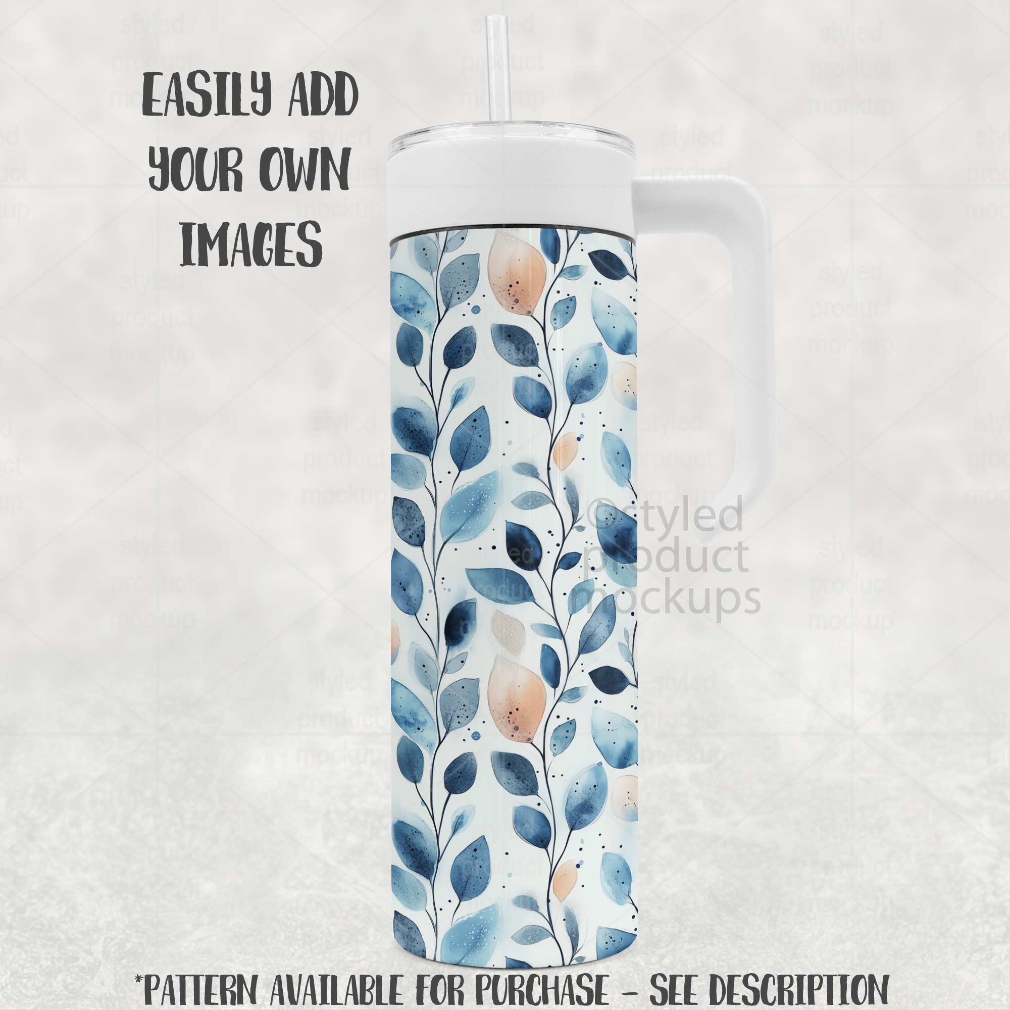 20oz Tumbler Mockup with Handle Lid