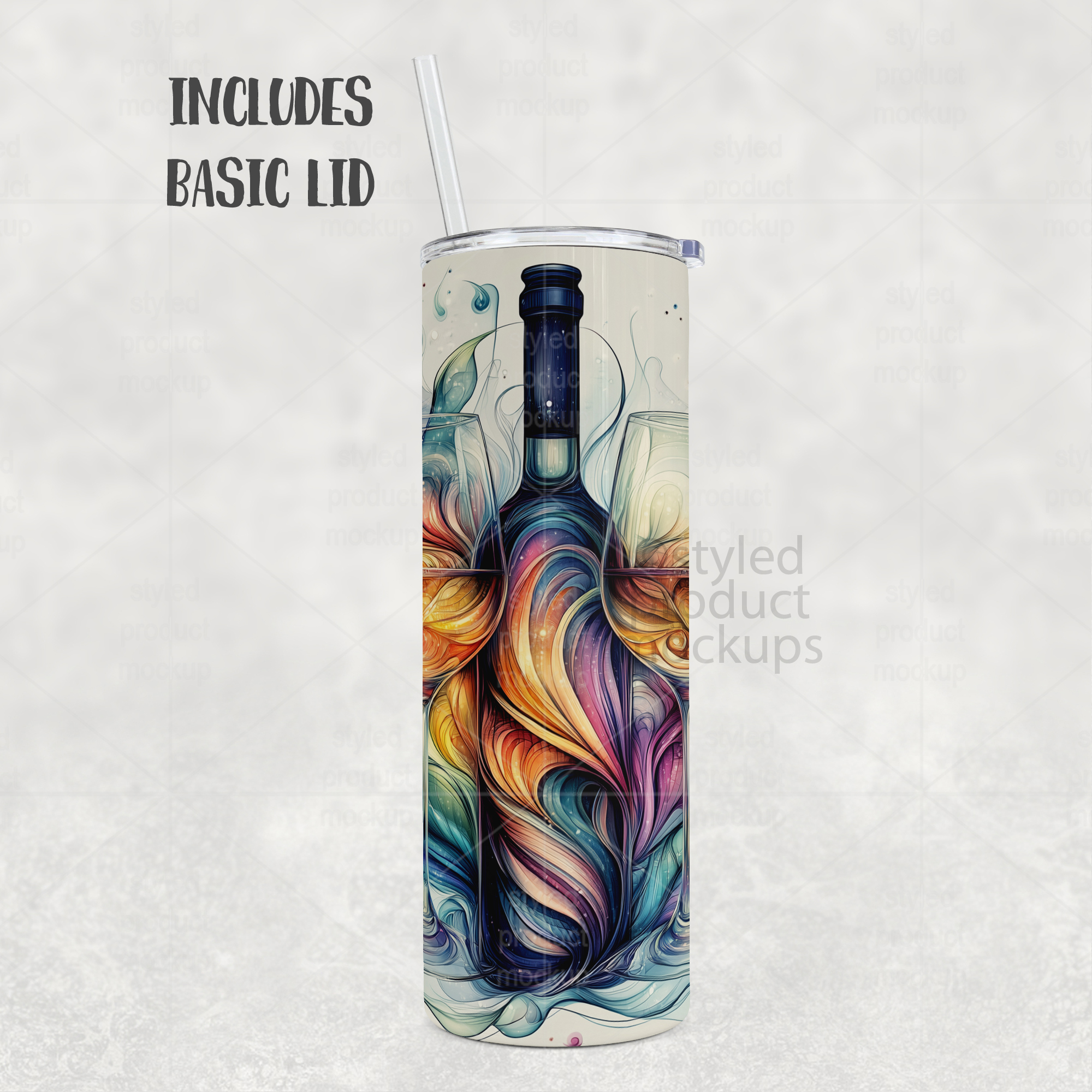 20oz Tumbler Mockup with Handle Lid