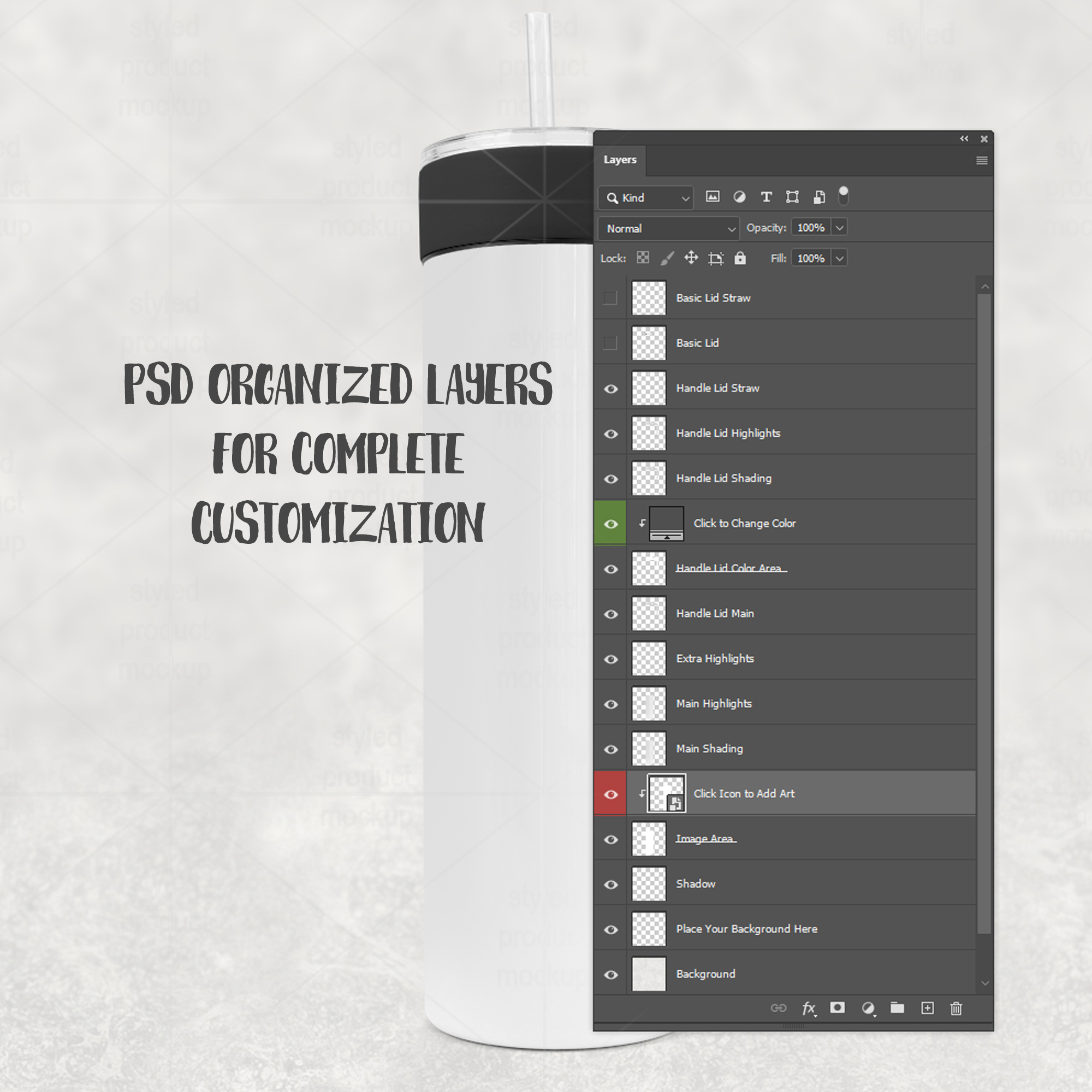 20oz Tumbler Mockup with Handle Lid