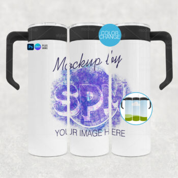 20oz Tumbler Mockup with Handle Lid
