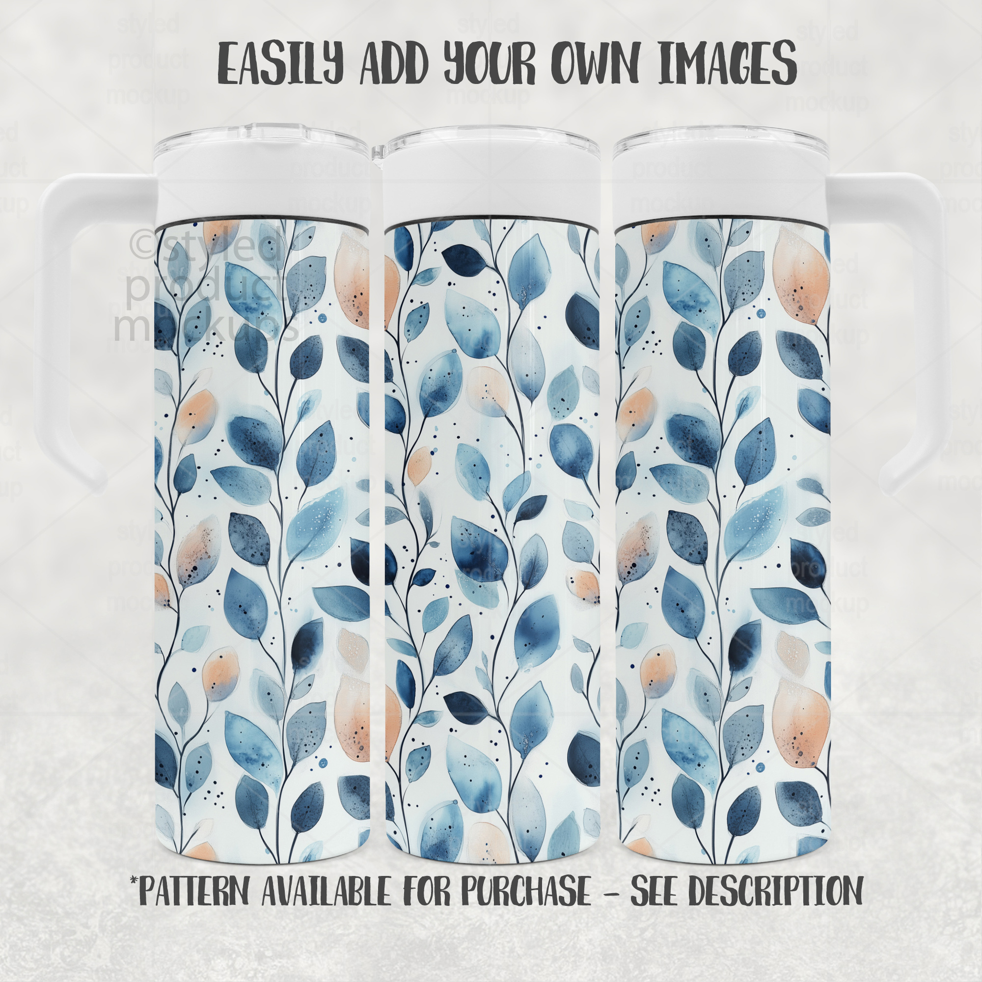20oz Tumbler Mockup with Handle Lid