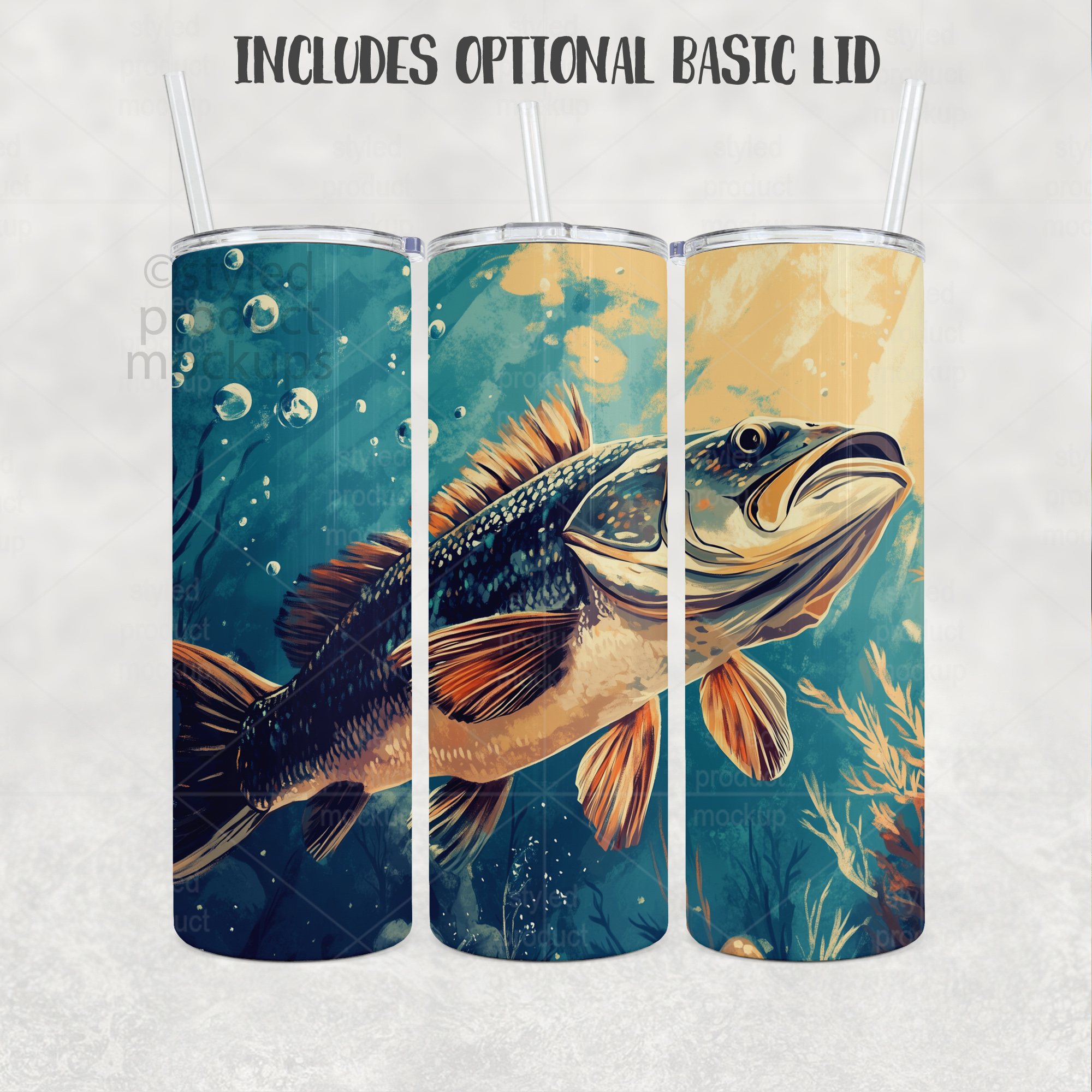 20oz Tumbler Mockup with Handle Lid