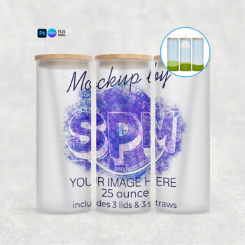 25oz Frosted Glass Tumbler Mockup