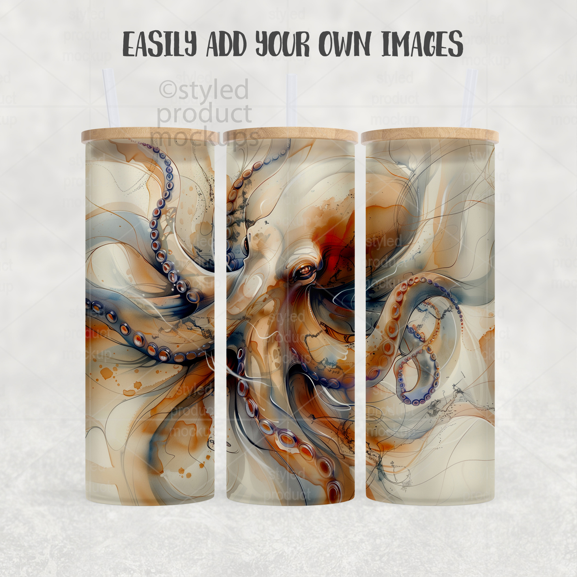 25oz Frosted Glass Tumbler Mockup