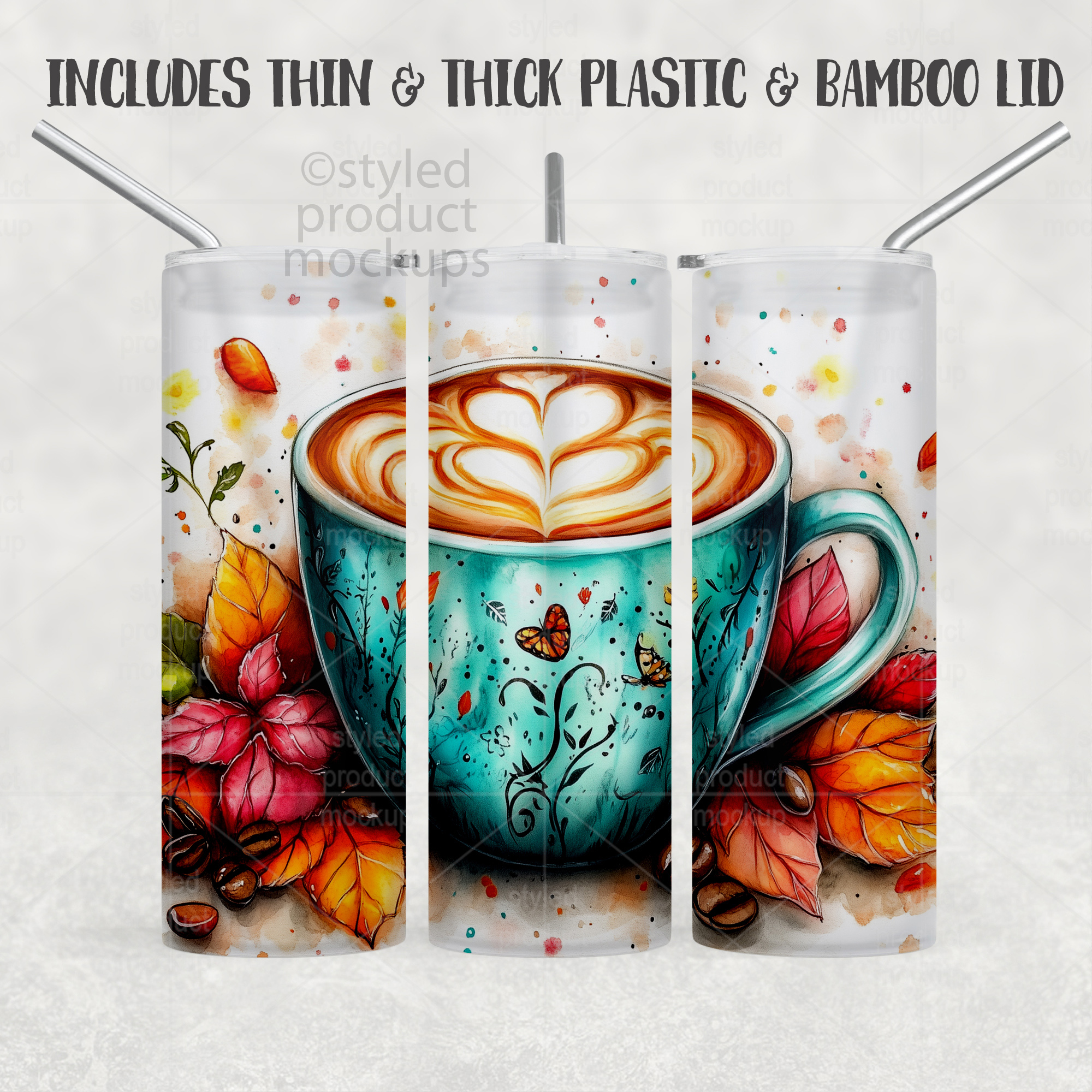 25oz Frosted Glass Tumbler Mockup